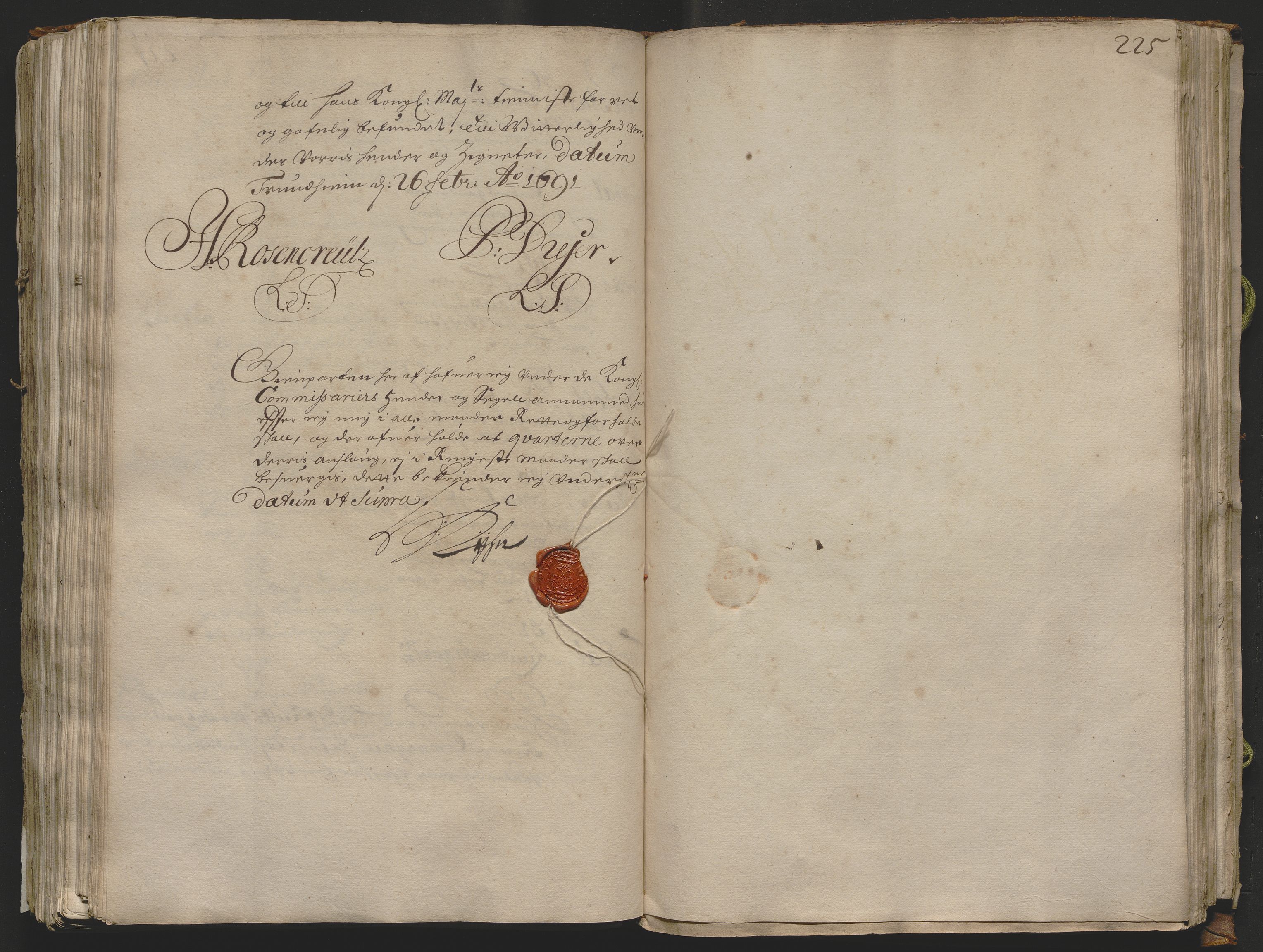 Rentekammeret inntil 1814, Realistisk ordnet avdeling, AV/RA-EA-4070/Ok/L0013: [Ff 19]: Generalhovedrulle over kavaleriet og dragonene i Norge, 1690-1691, p. 224b-225a