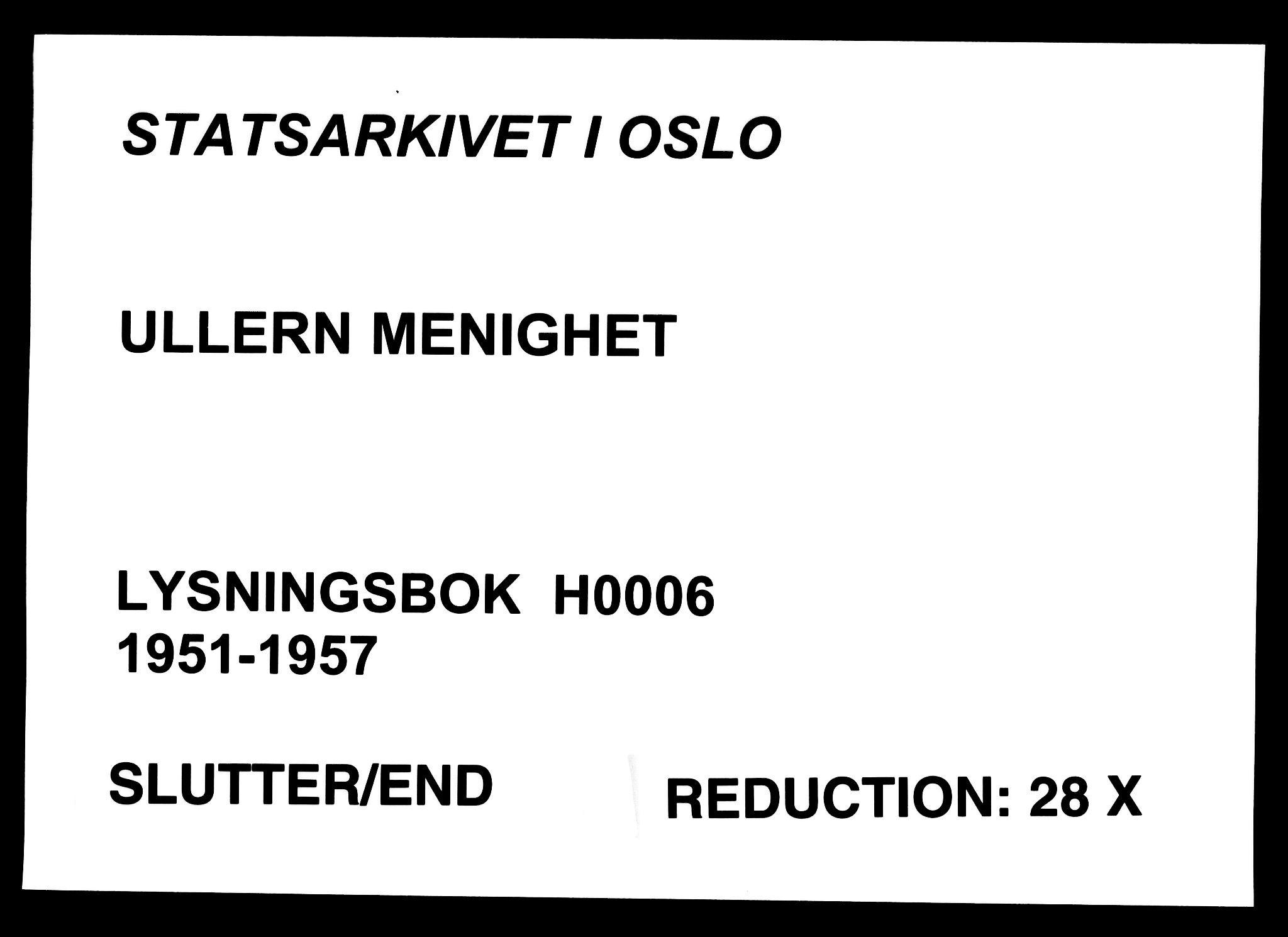 Ullern prestekontor Kirkebøker, SAO/A-10740/H/L0006: Banns register no. 6, 1951-1957