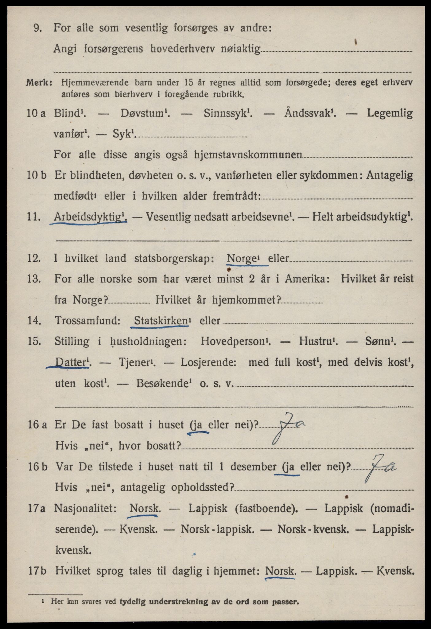 SAT, 1920 census for Orkanger, 1920, p. 3812