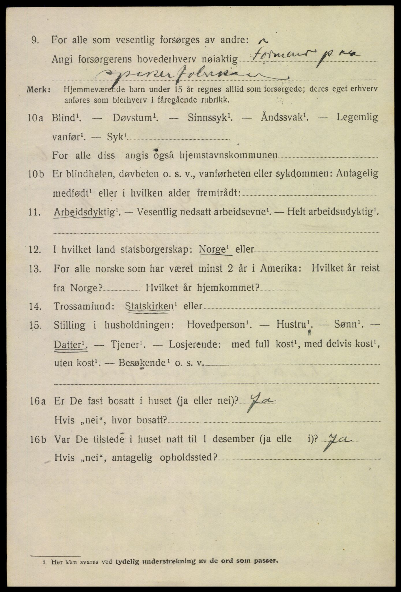 SAK, 1920 census for Mandal, 1920, p. 10320