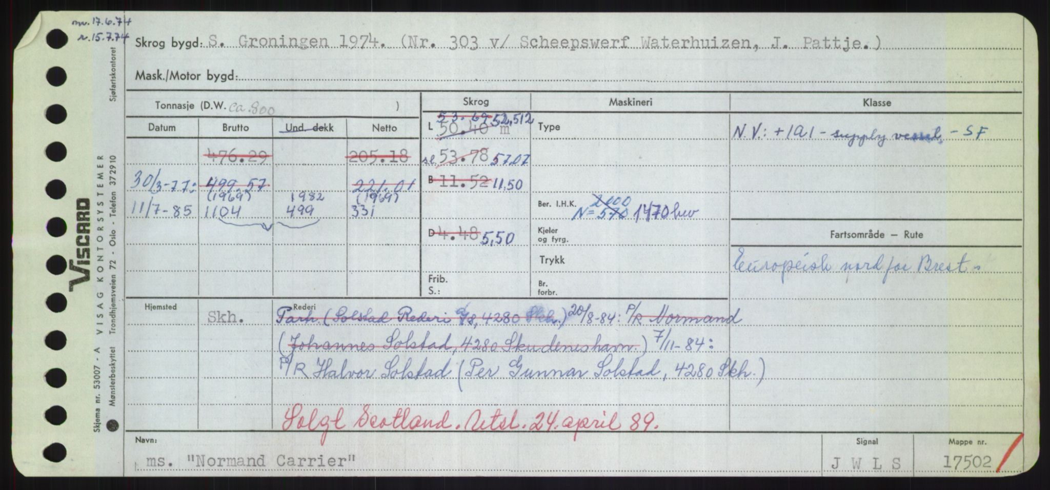 Sjøfartsdirektoratet med forløpere, Skipsmålingen, RA/S-1627/H/Hd/L0027: Fartøy, Norhop-Nør, p. 49