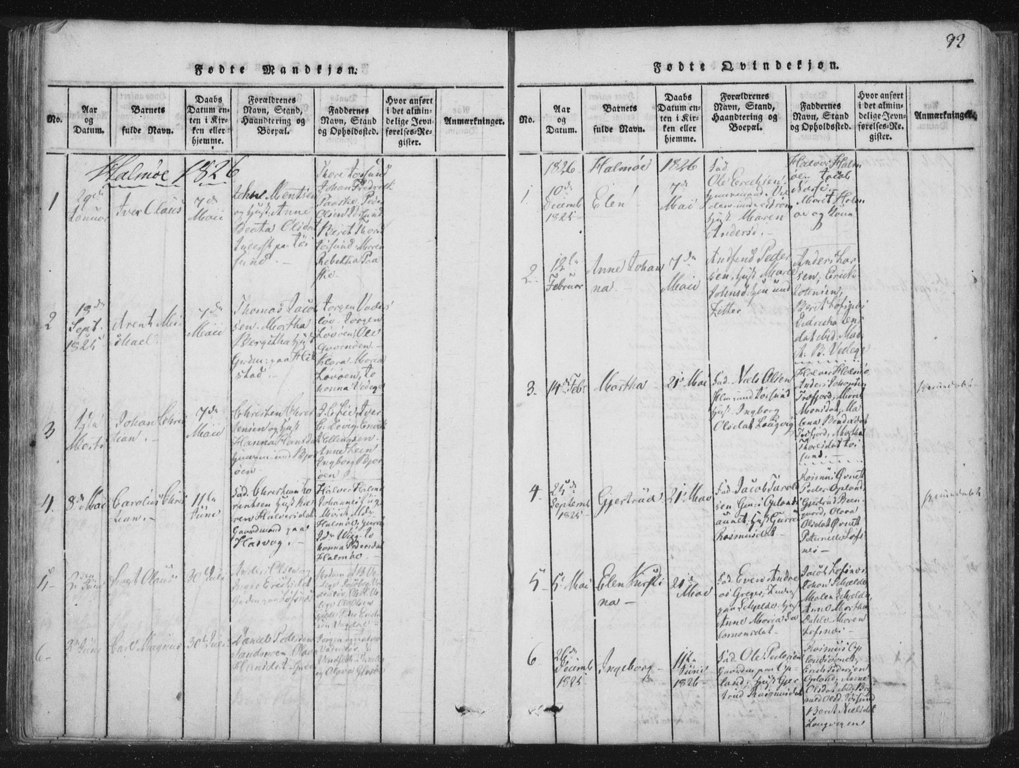 Ministerialprotokoller, klokkerbøker og fødselsregistre - Nord-Trøndelag, SAT/A-1458/773/L0609: Parish register (official) no. 773A03 /3, 1815-1830, p. 92