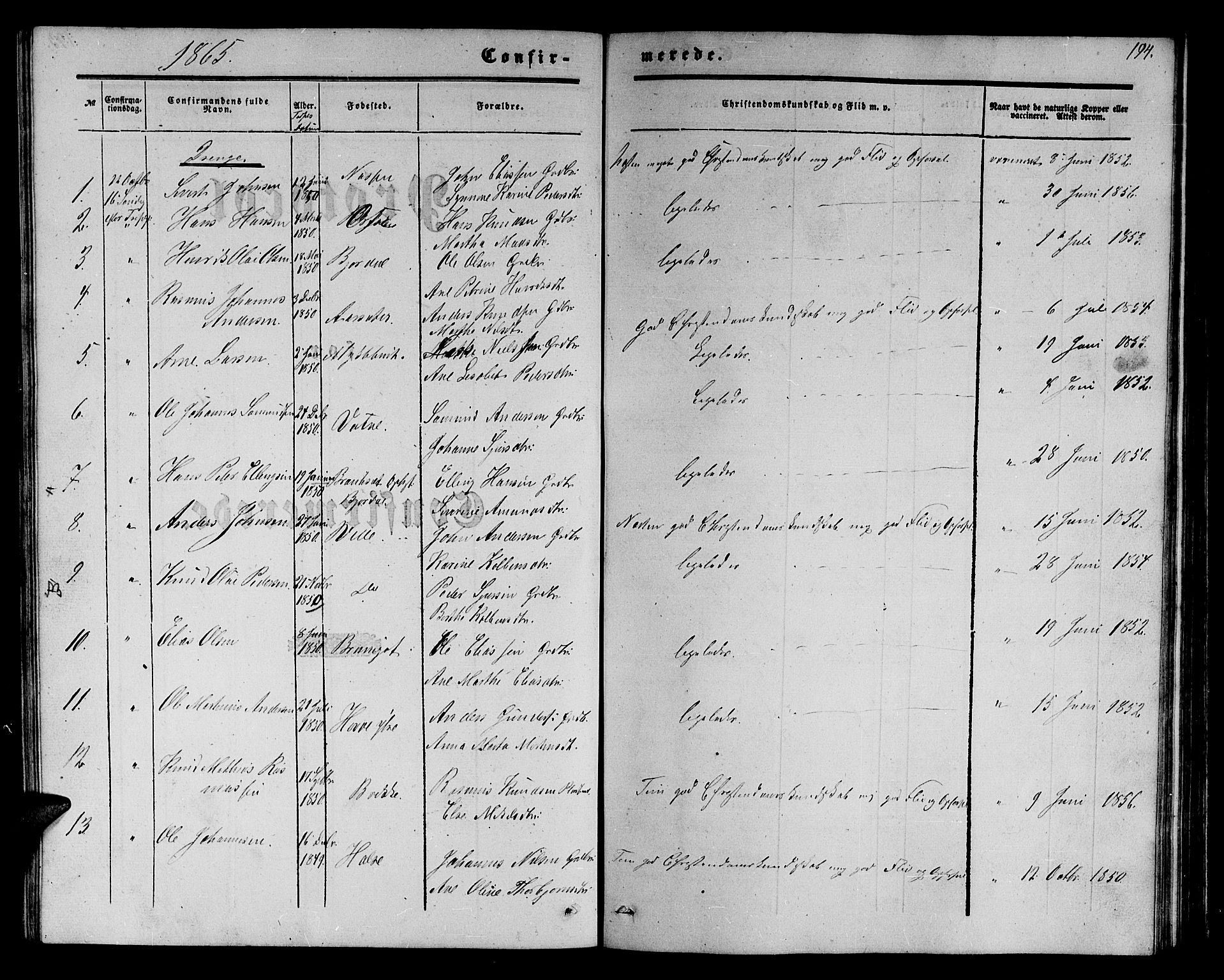 Ministerialprotokoller, klokkerbøker og fødselsregistre - Møre og Romsdal, AV/SAT-A-1454/513/L0188: Parish register (copy) no. 513C02, 1865-1882, p. 194