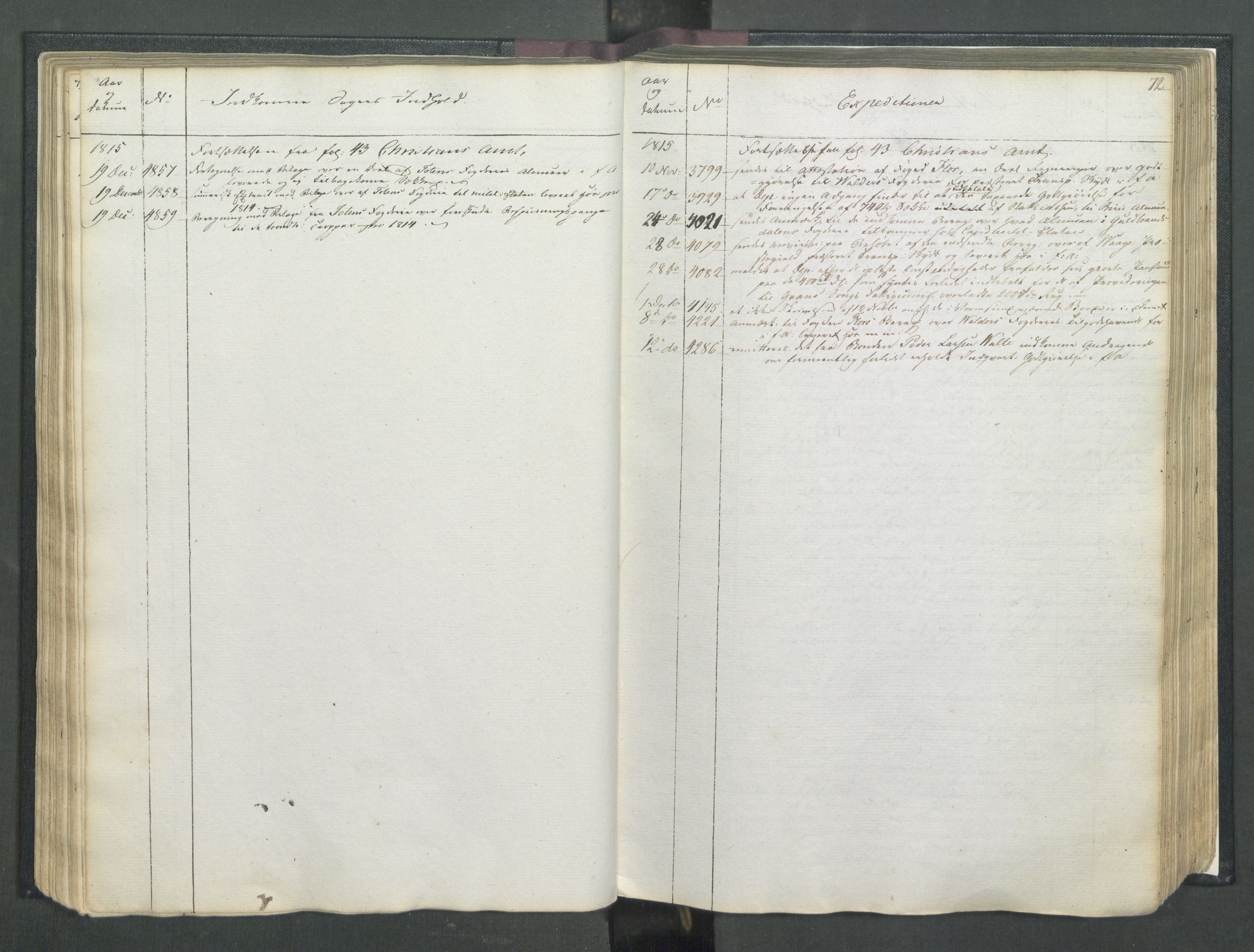 Armédepartementet, RA/RAFA-3493/C/Ca/L0007: 6. Departements Register, 1815, p. 72