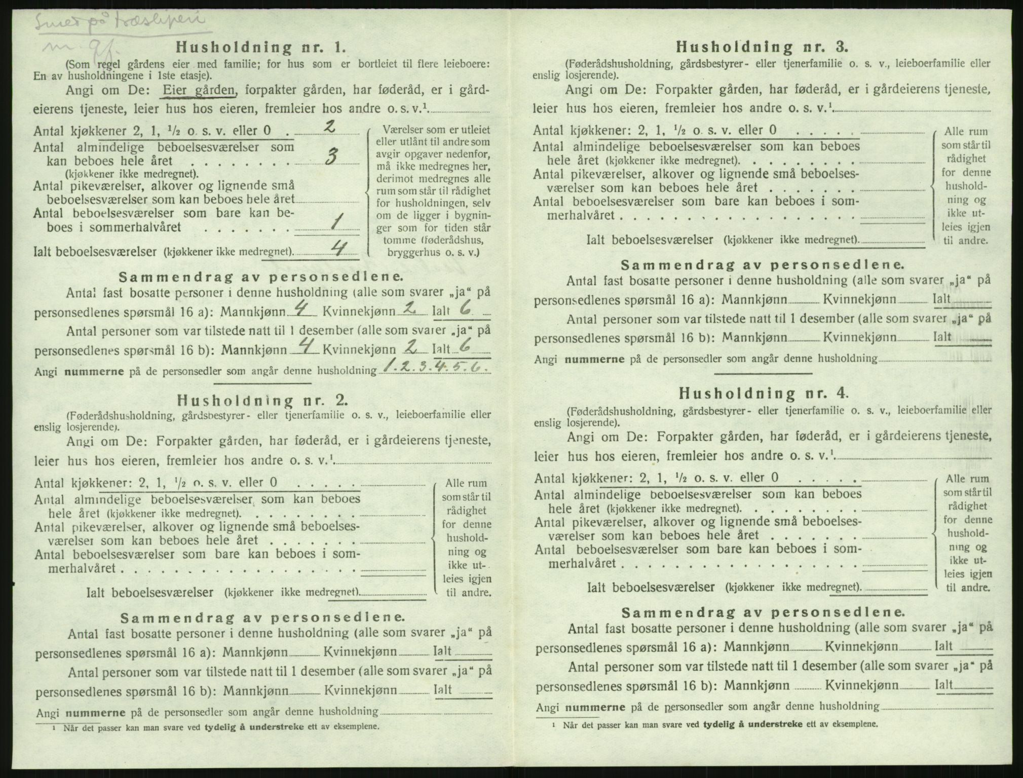 SAK, 1920 census for Vestre Moland, 1920, p. 942