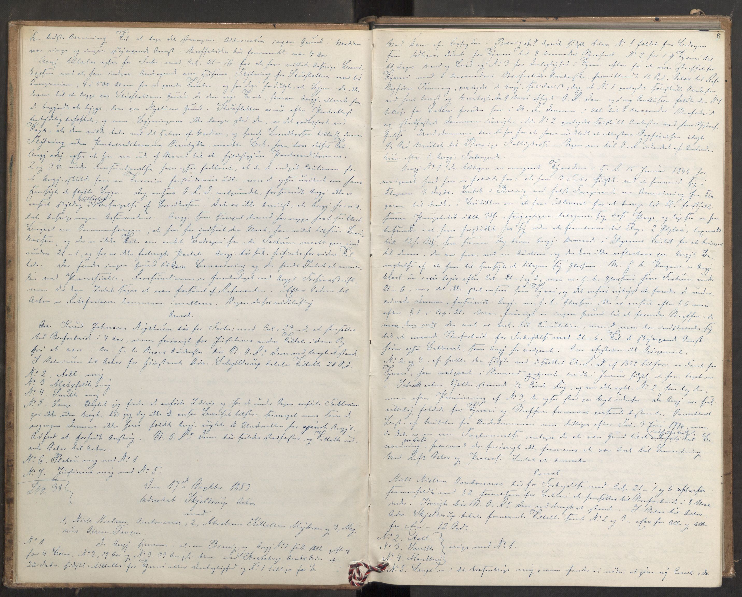 Høyesterett, AV/RA-S-1002/E/Eb/Ebb/L0046/0002: Voteringsprotokoller / Voteringsprotokoll, 1853-1854, p. 7b-8a