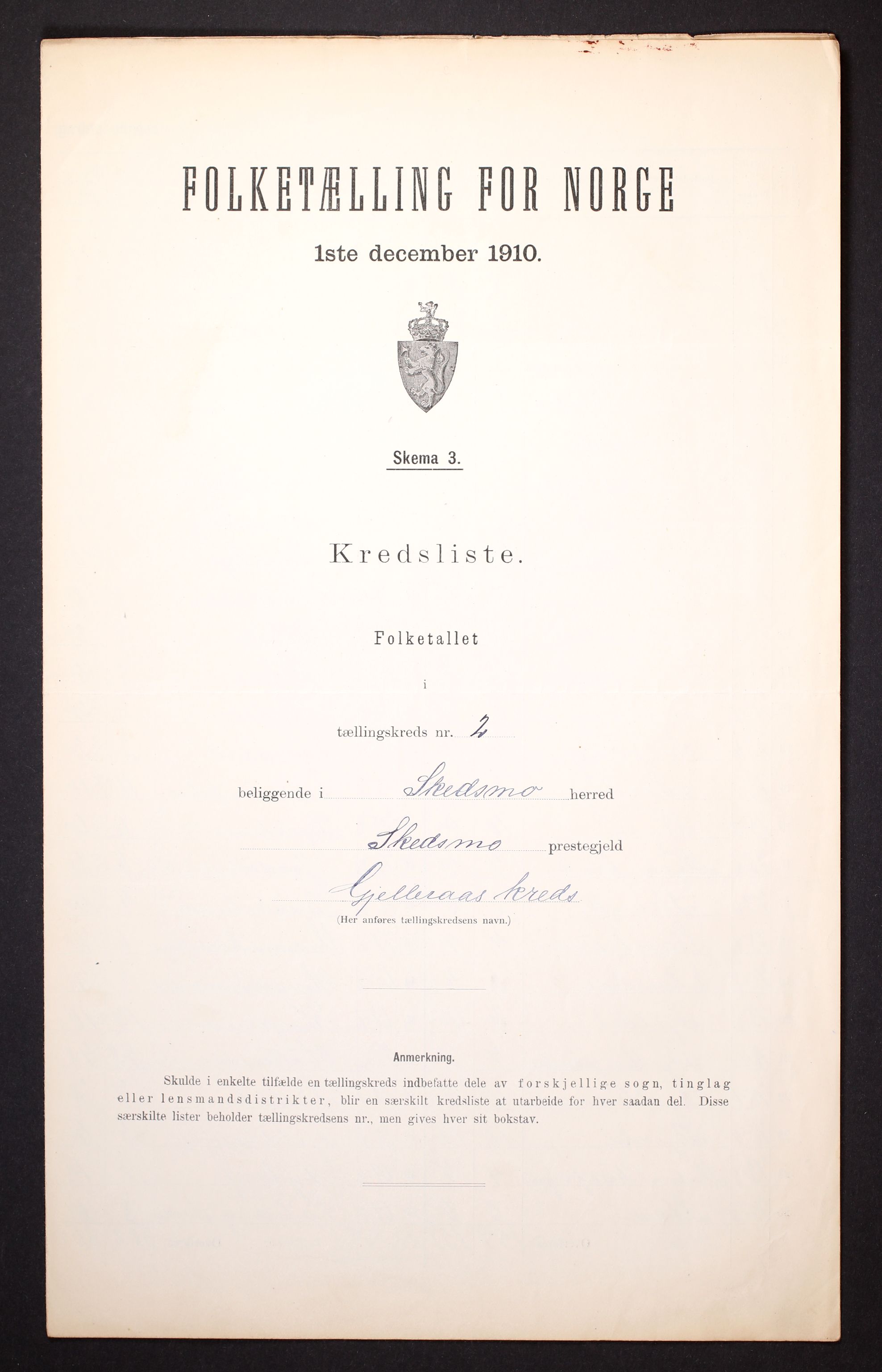 RA, 1910 census for Skedsmo, 1910, p. 10