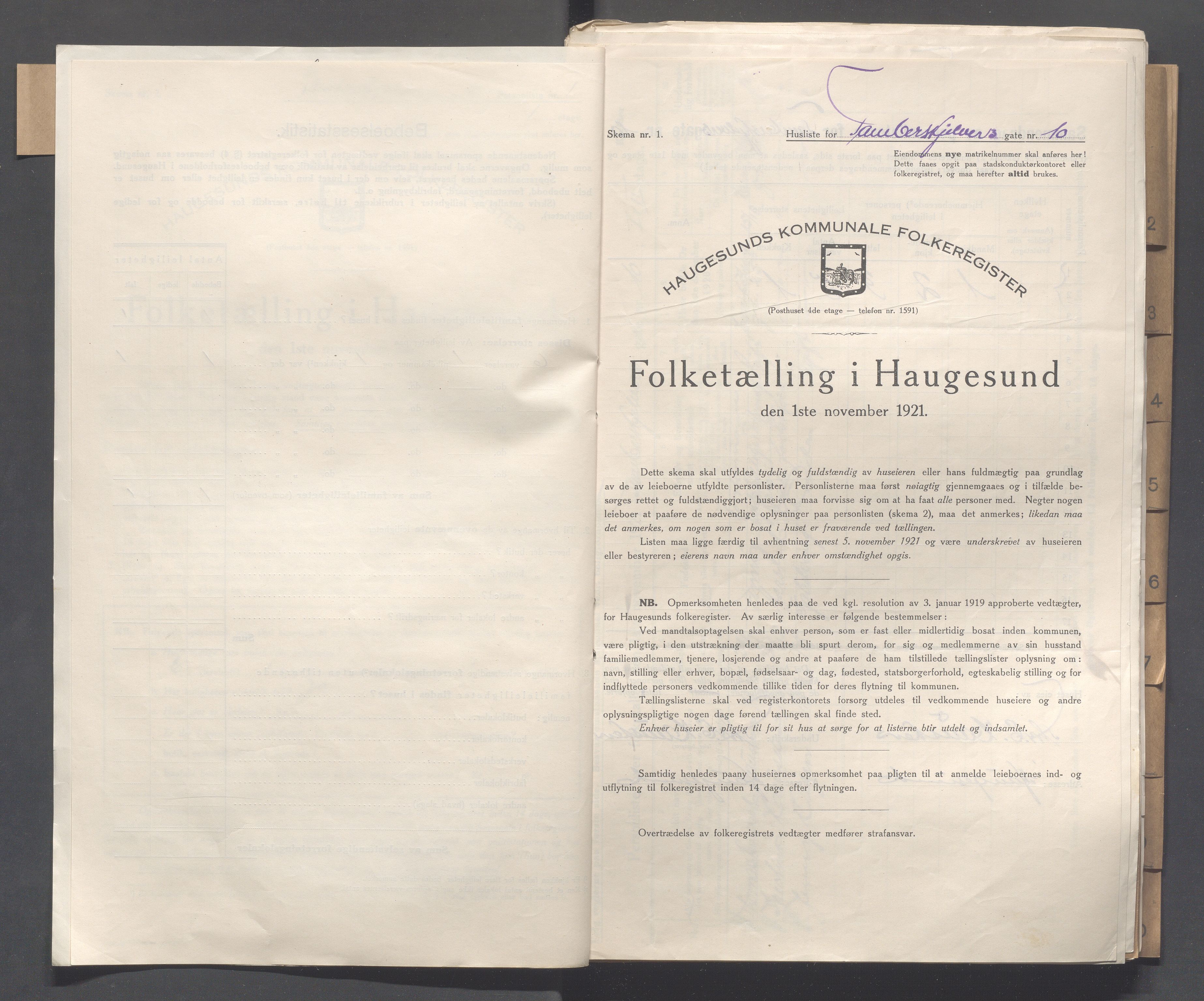 IKAR, Local census 1.11.1921 for Haugesund, 1921, p. 5385