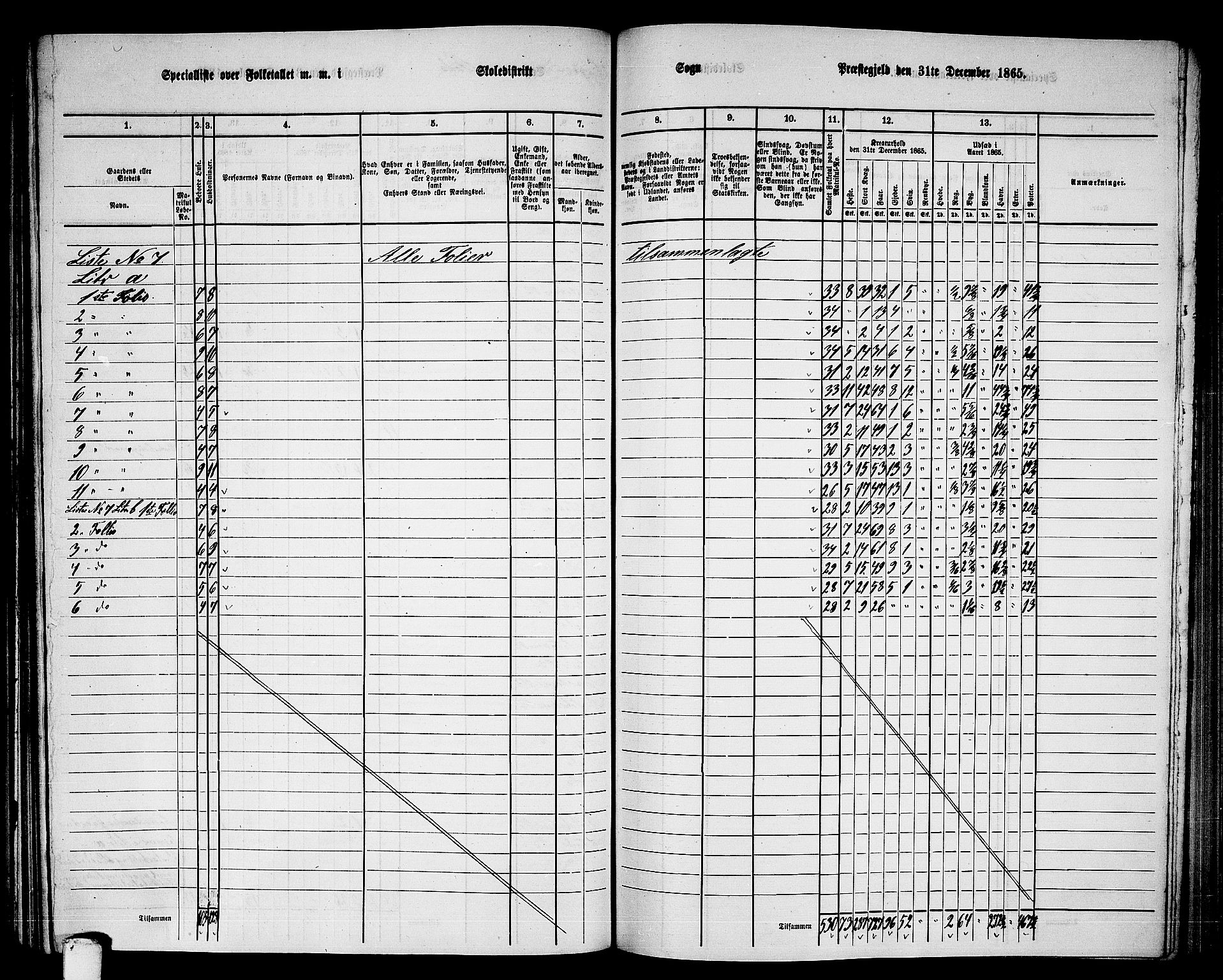 RA, 1865 census for Stod, 1865, p. 146