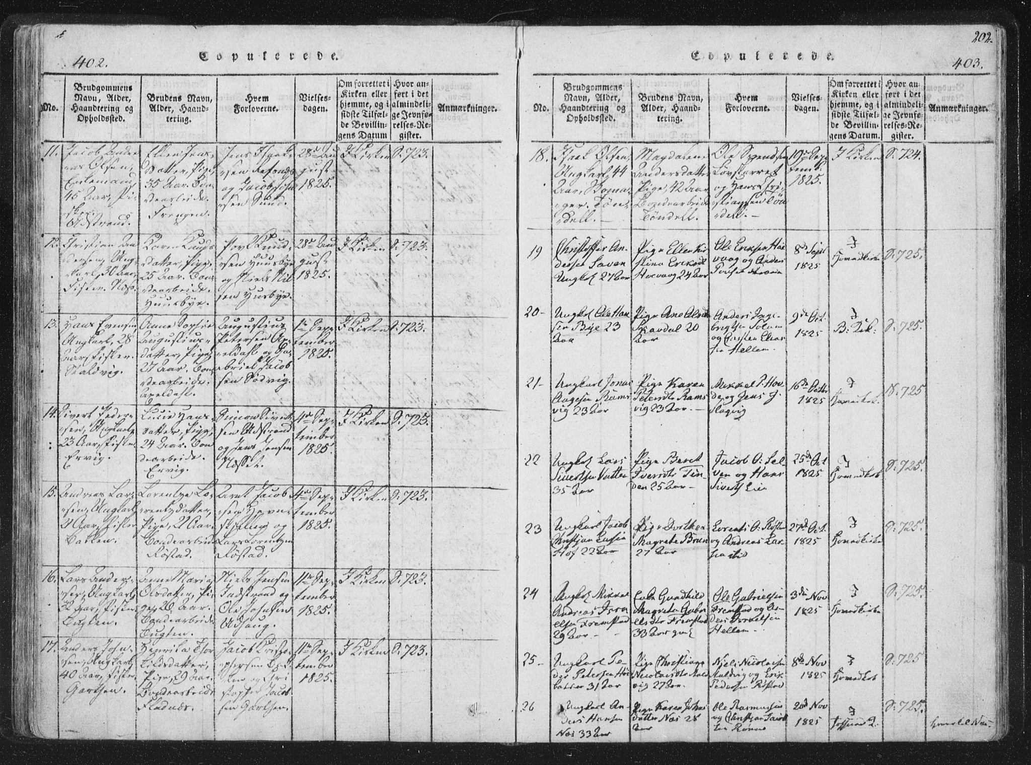 Ministerialprotokoller, klokkerbøker og fødselsregistre - Sør-Trøndelag, SAT/A-1456/659/L0734: Parish register (official) no. 659A04, 1818-1825, p. 402-403
