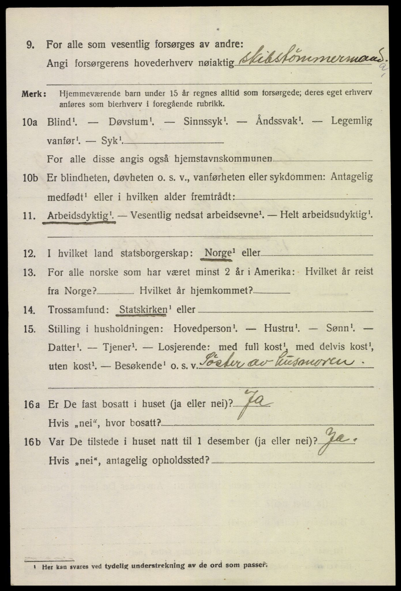 SAK, 1920 census for Holt, 1920, p. 2807