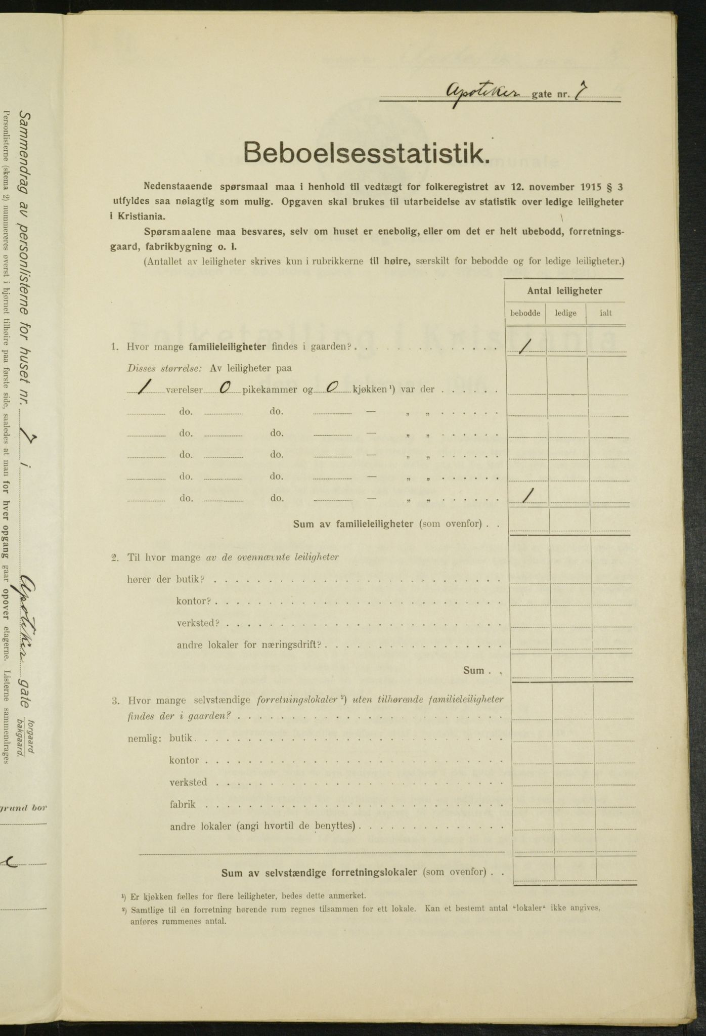 OBA, Municipal Census 1916 for Kristiania, 1916, p. 1402