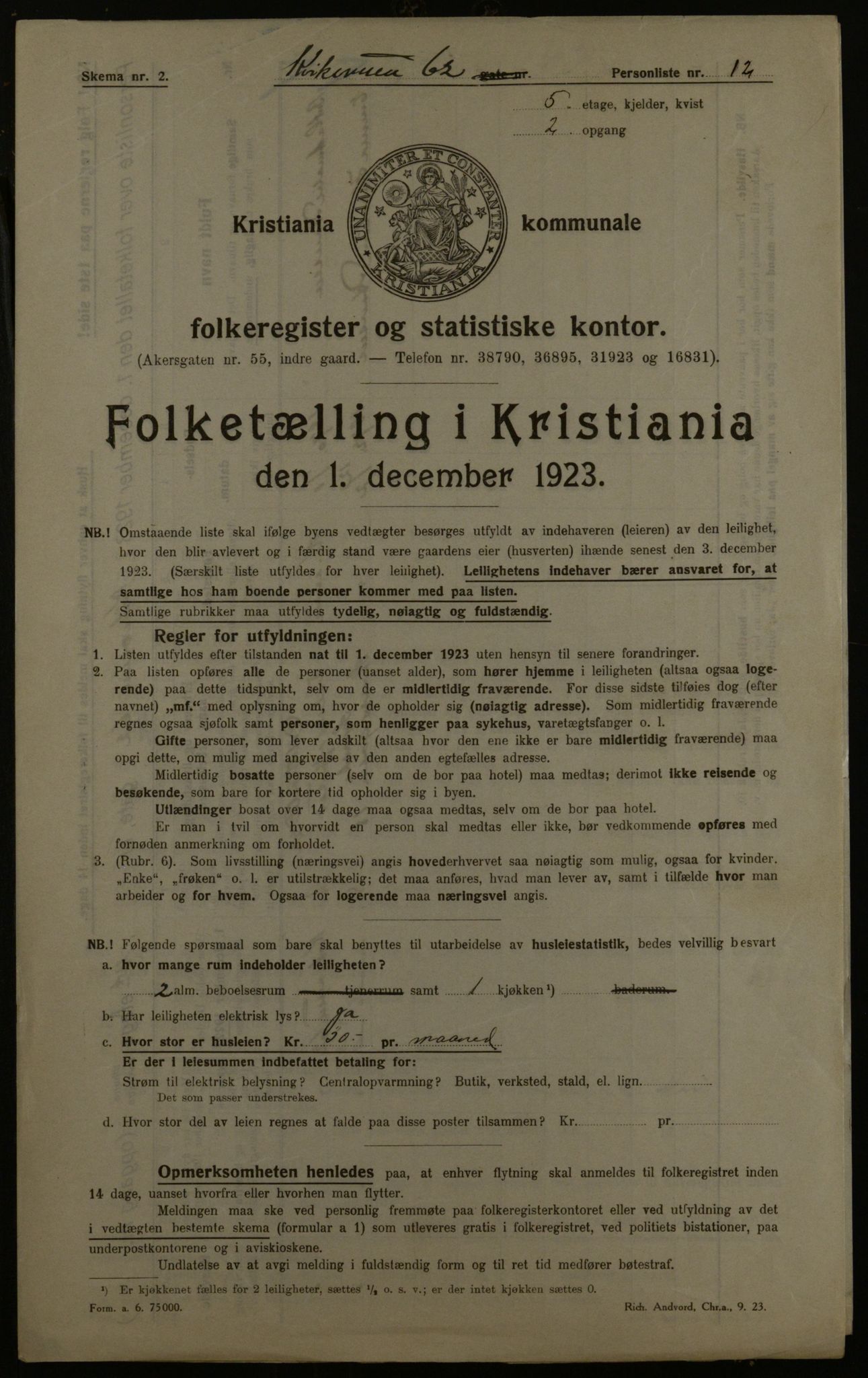 OBA, Municipal Census 1923 for Kristiania, 1923, p. 57041