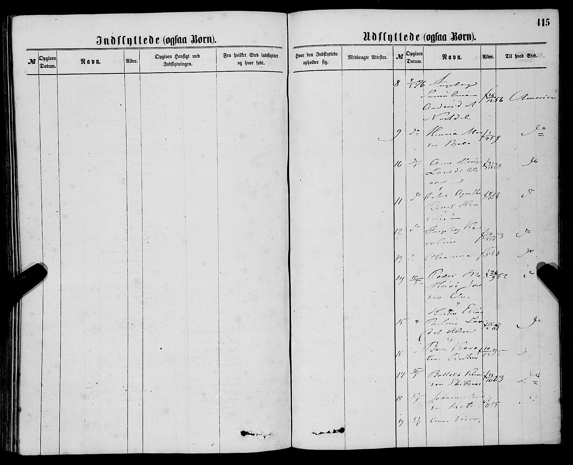 Eid sokneprestembete, AV/SAB-A-82301/H/Haa/Haaa/L0010: Parish register (official) no. A 10, 1867-1878, p. 415