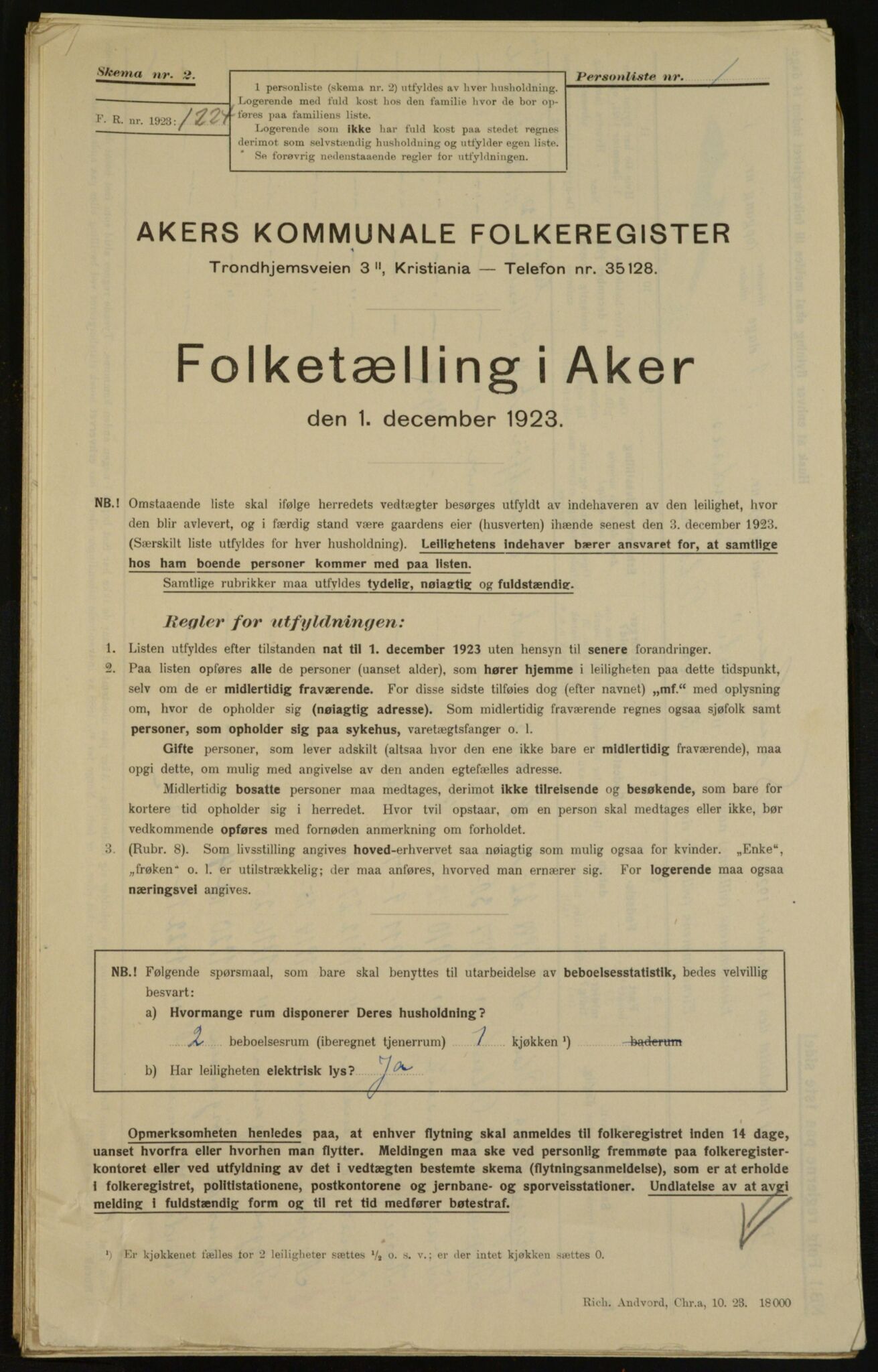 , Municipal Census 1923 for Aker, 1923, p. 30161