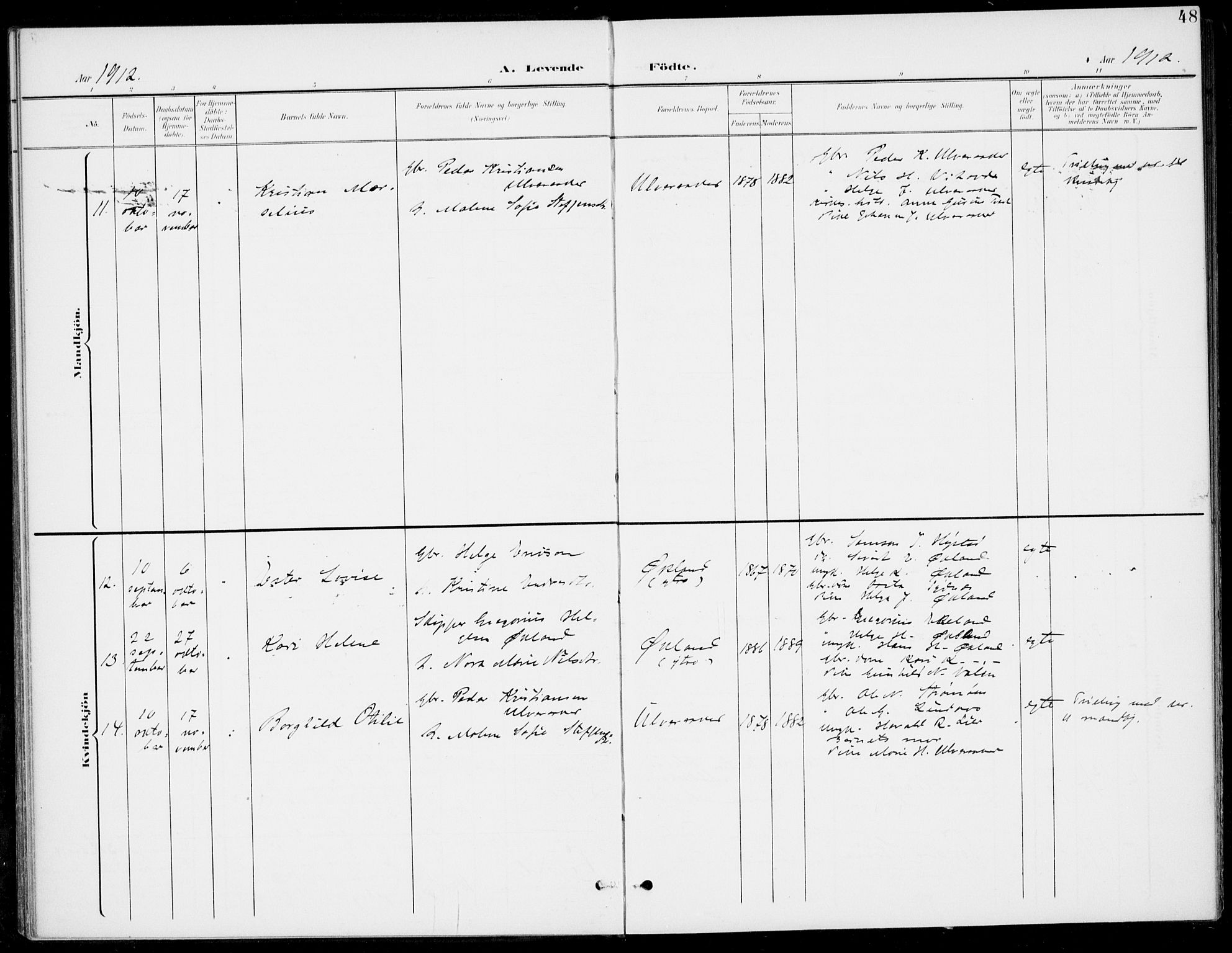 Sveio Sokneprestembete, SAB/A-78501/H/Haa: Parish register (official) no. C 3, 1899-1916, p. 48