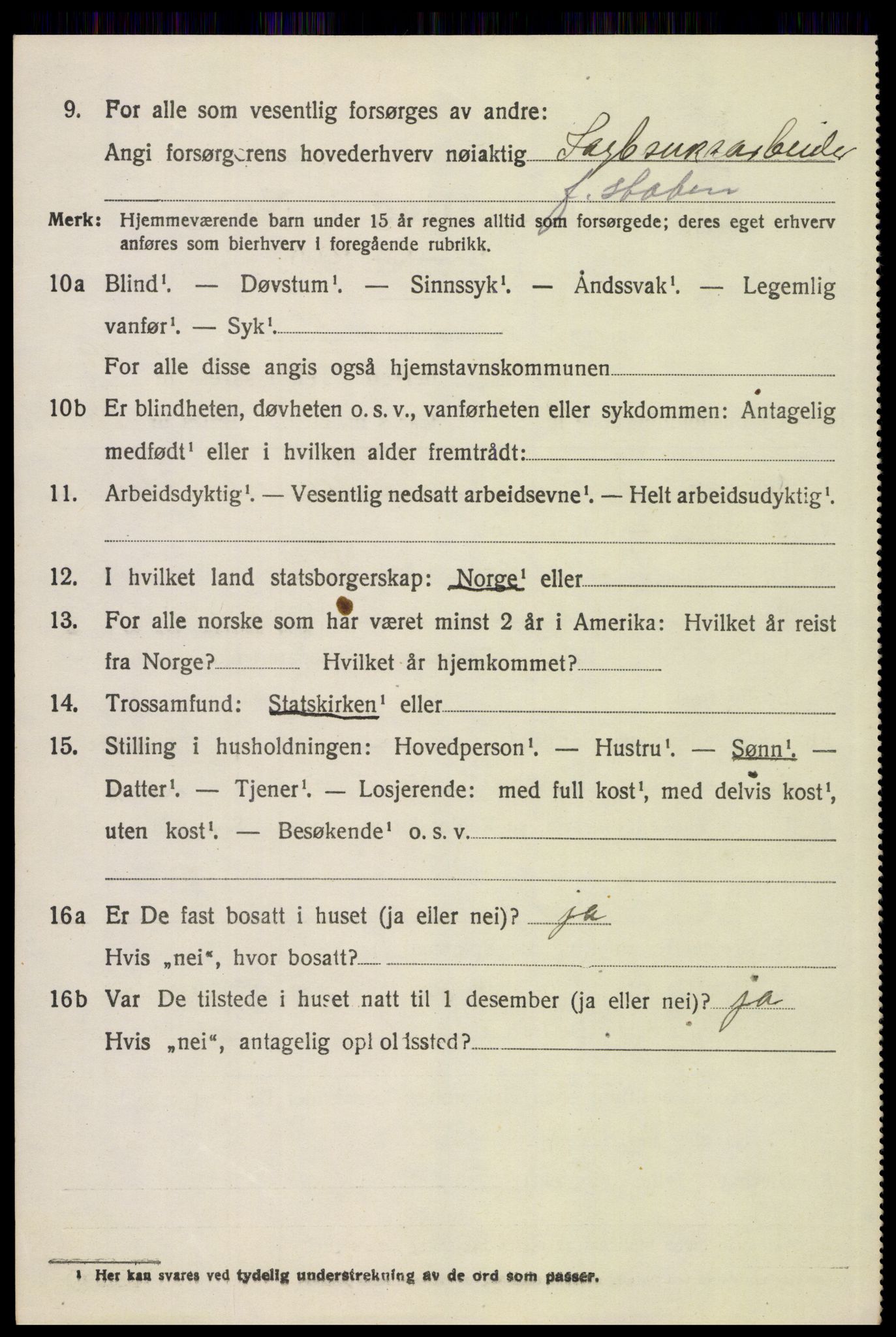 SAH, 1920 census for Tolga, 1920, p. 6232