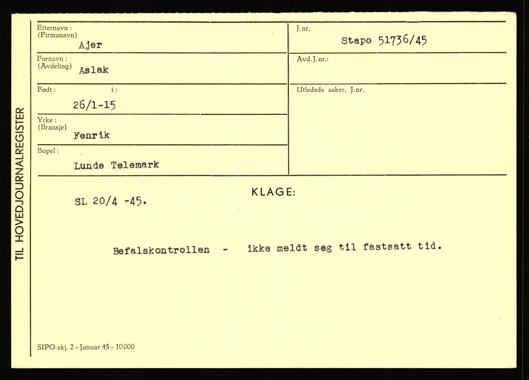 Statspolitiet - Hovedkontoret / Osloavdelingen, AV/RA-S-1329/C/Ca/L0001: Aabakken - Armann, 1943-1945, p. 1236
