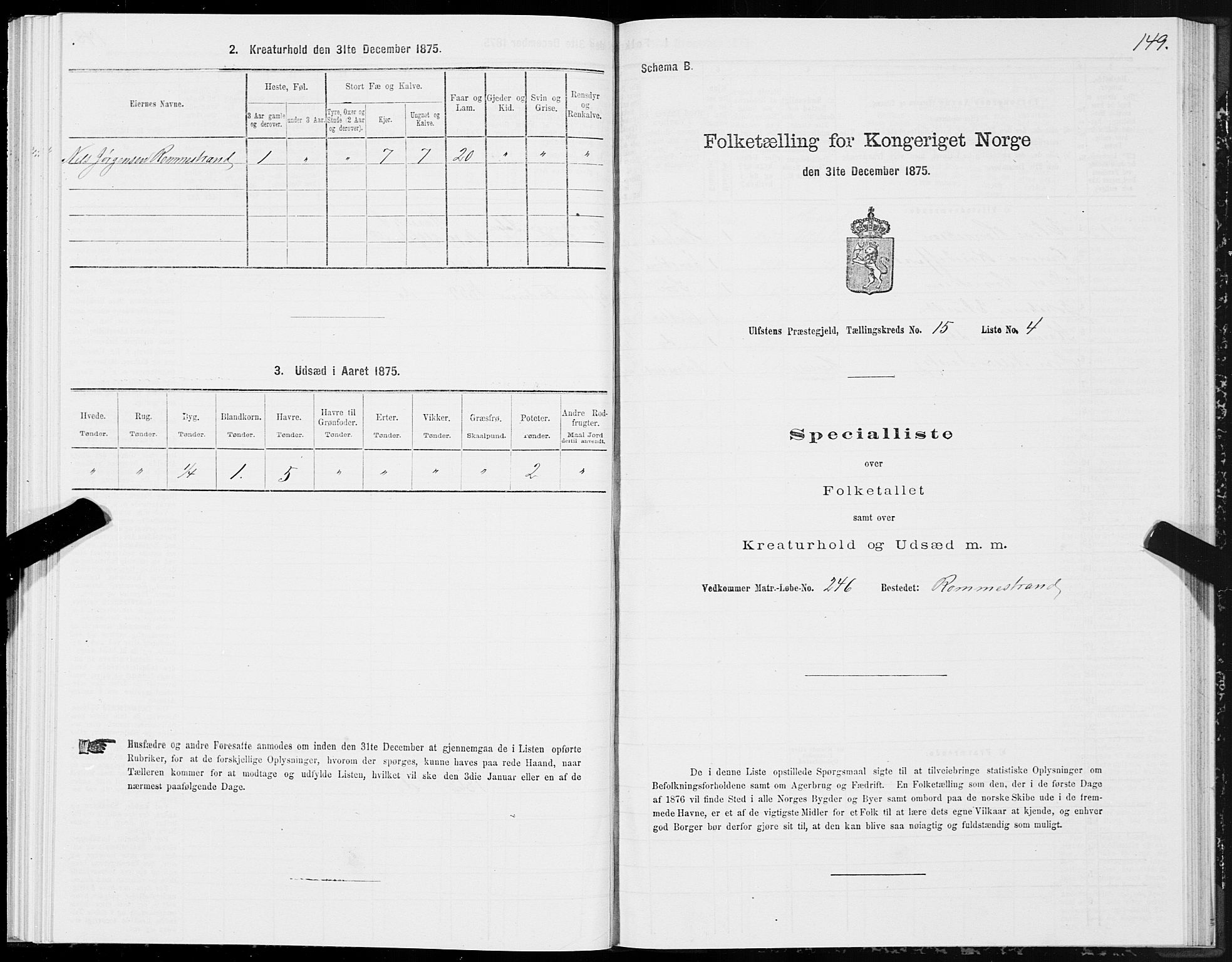 SAT, 1875 census for 1516P Ulstein, 1875, p. 5149