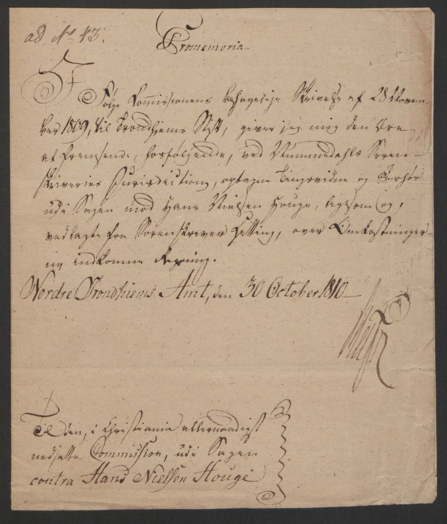 Justisdepartementet, Kommisjon i saken mot Hans Nielsen Hauge 1804, AV/RA-S-1151/D/L0005: Hans Nielsen Hauges sak, 1813, p. 278