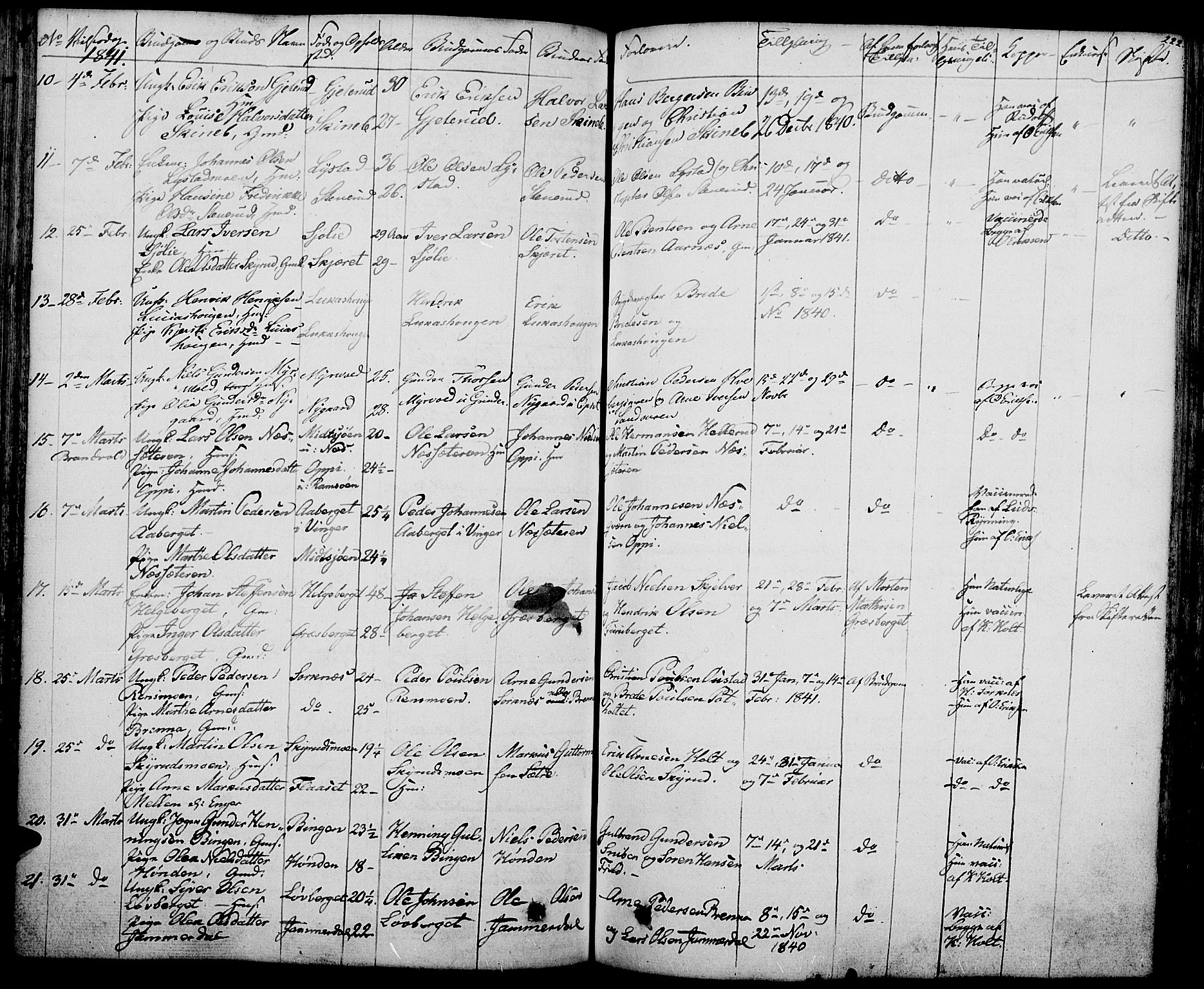 Grue prestekontor, AV/SAH-PREST-036/H/Ha/Haa/L0007: Parish register (official) no. 7, 1830-1847, p. 222