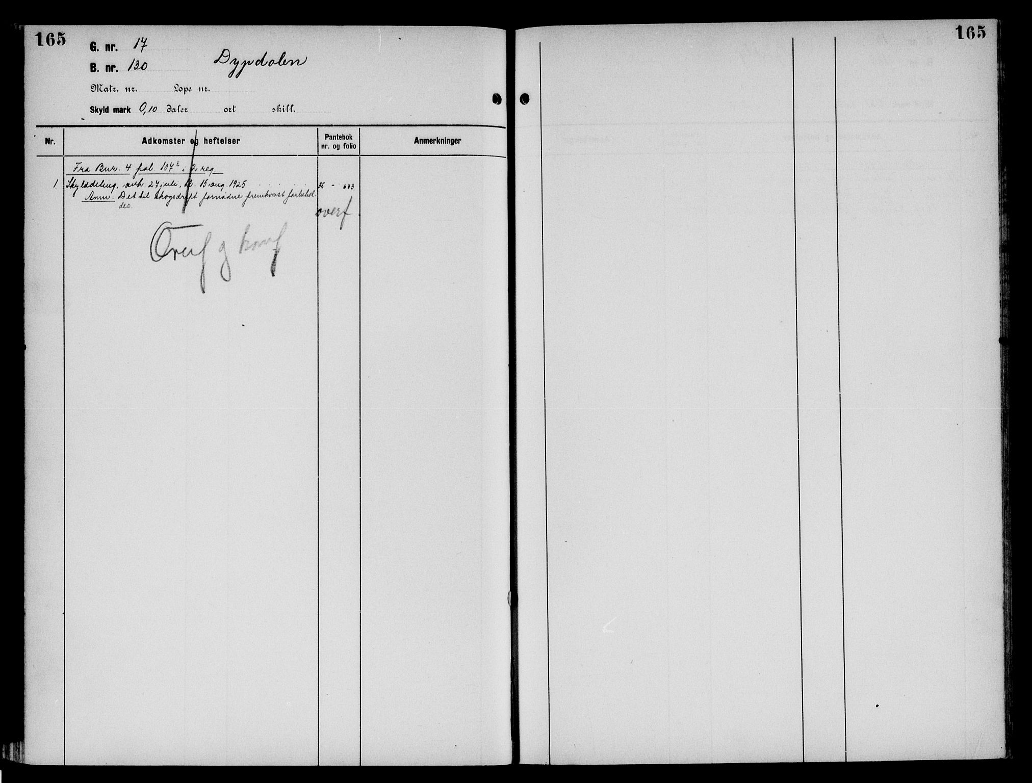 Sør-Østerdal sorenskriveri, AV/SAH-TING-018/H/Ha/Had/L0062: Mortgage register no. 5, 1850-1950, p. 165