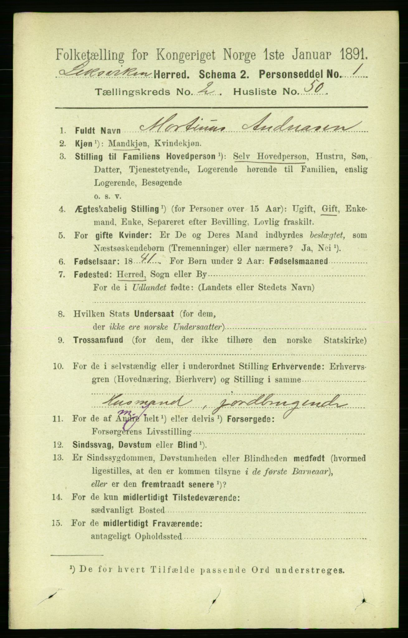 RA, 1891 census for 1718 Leksvik, 1891, p. 940