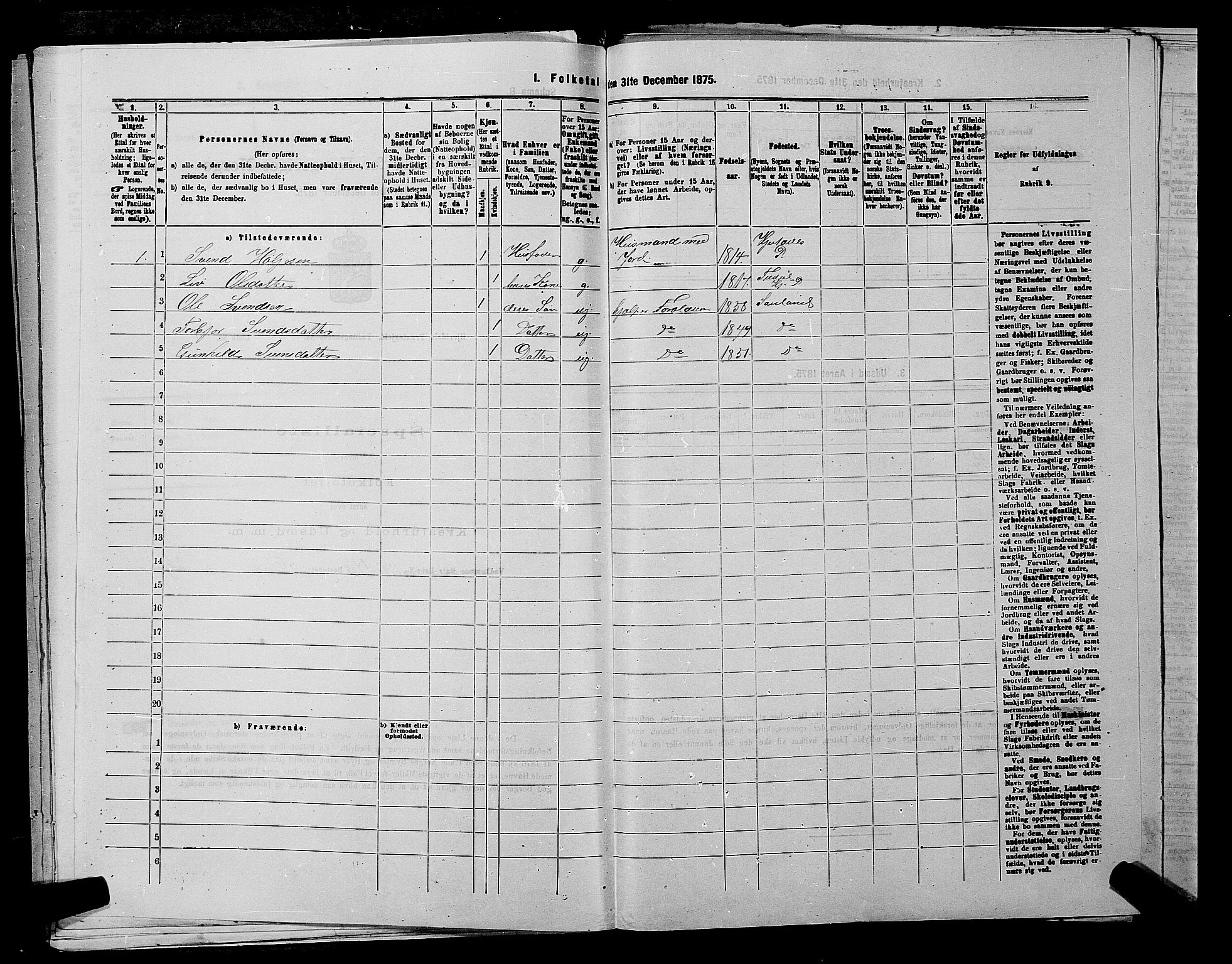 SAKO, 1875 census for 0827P Hjartdal, 1875, p. 811