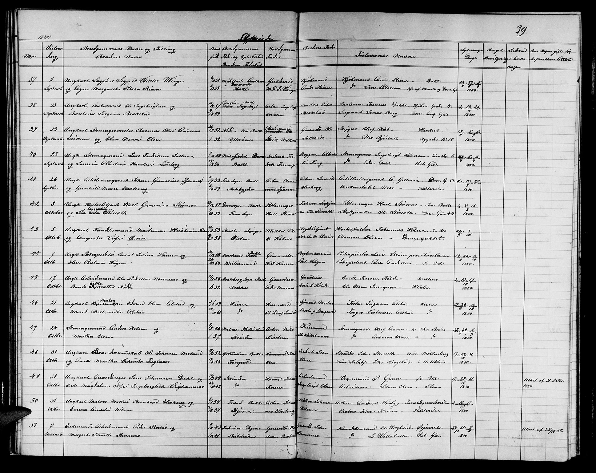 Ministerialprotokoller, klokkerbøker og fødselsregistre - Sør-Trøndelag, AV/SAT-A-1456/604/L0221: Parish register (copy) no. 604C04, 1870-1885, p. 39