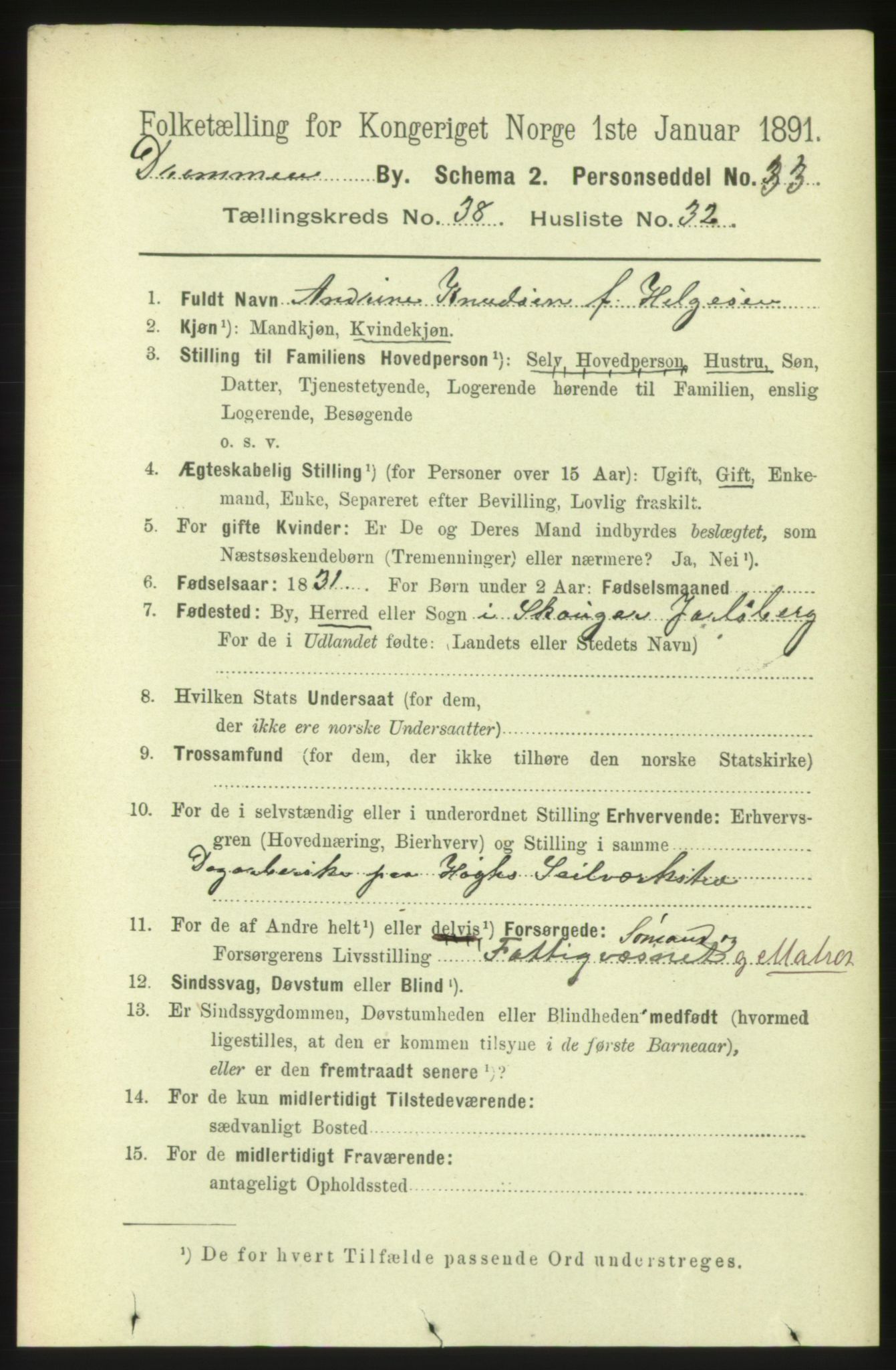 RA, 1891 census for 0602 Drammen, 1891, p. 23279