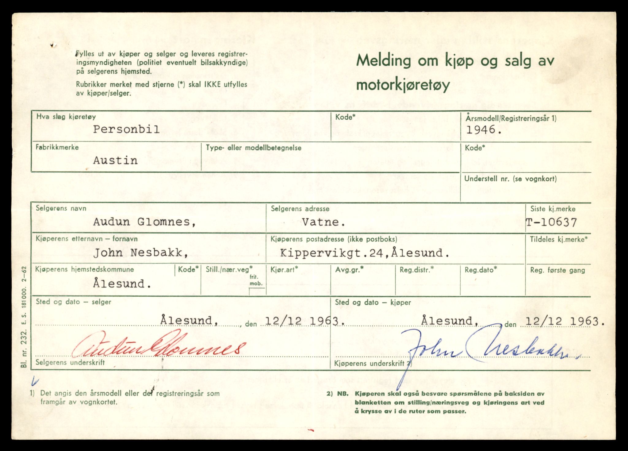 Møre og Romsdal vegkontor - Ålesund trafikkstasjon, AV/SAT-A-4099/F/Fe/L0022: Registreringskort for kjøretøy T 10584 - T 10694, 1927-1998, p. 1635