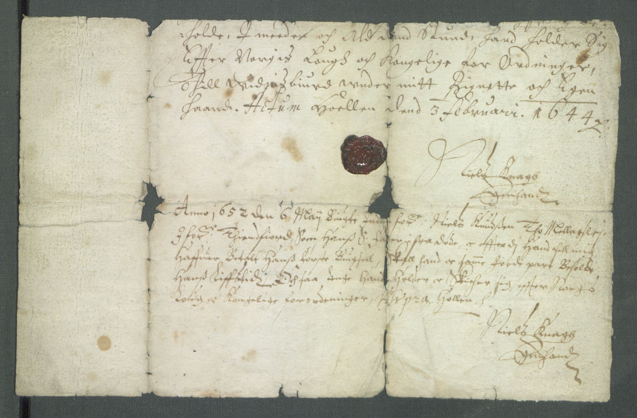 Riksarkivets diplomsamling, AV/RA-EA-5965/F02/L0158: Dokumenter, 1644-1645, p. 4