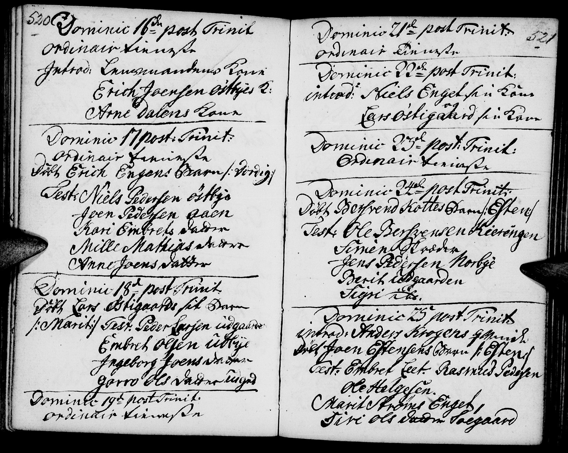 Tynset prestekontor, SAH/PREST-058/H/Ha/Haa/L0002: Parish register (official) no. 2, 1737-1767, p. 520-521