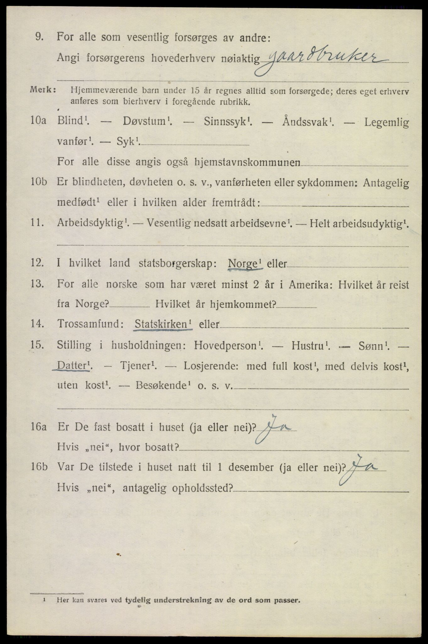 SAST, 1920 census for Gjesdal, 1920, p. 2535