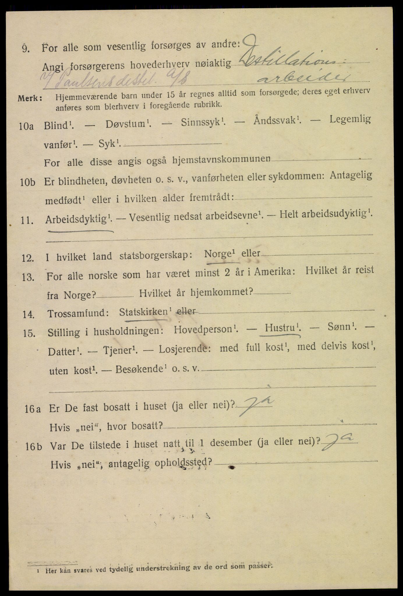 SAH, 1920 census for Hamar, 1920, p. 9070