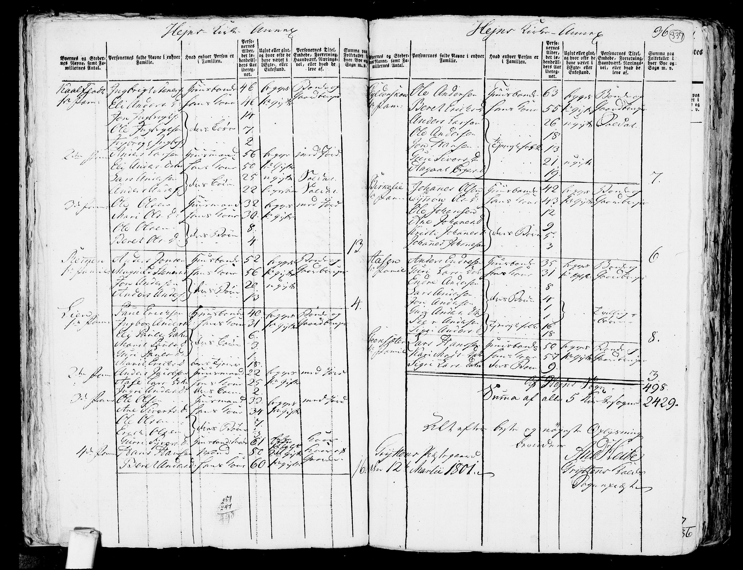 RA, 1801 census for 1539P Grytten, 1801, p. 336b-337a