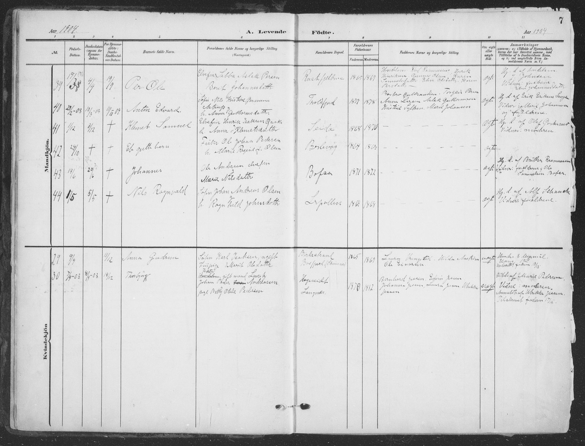 Tana sokneprestkontor, SATØ/S-1334/H/Ha/L0007kirke: Parish register (official) no. 7, 1904-1918, p. 7