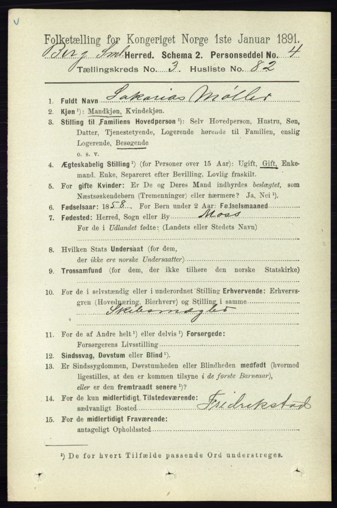 RA, 1891 census for 0116 Berg, 1891, p. 2417