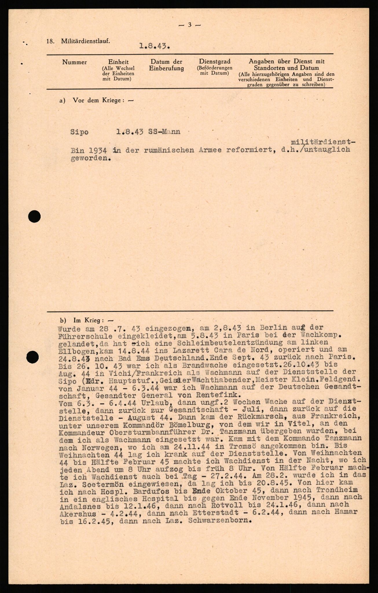 Forsvaret, Forsvarets overkommando II, RA/RAFA-3915/D/Db/L0041: CI Questionaires.  Diverse nasjonaliteter., 1945-1946, p. 111
