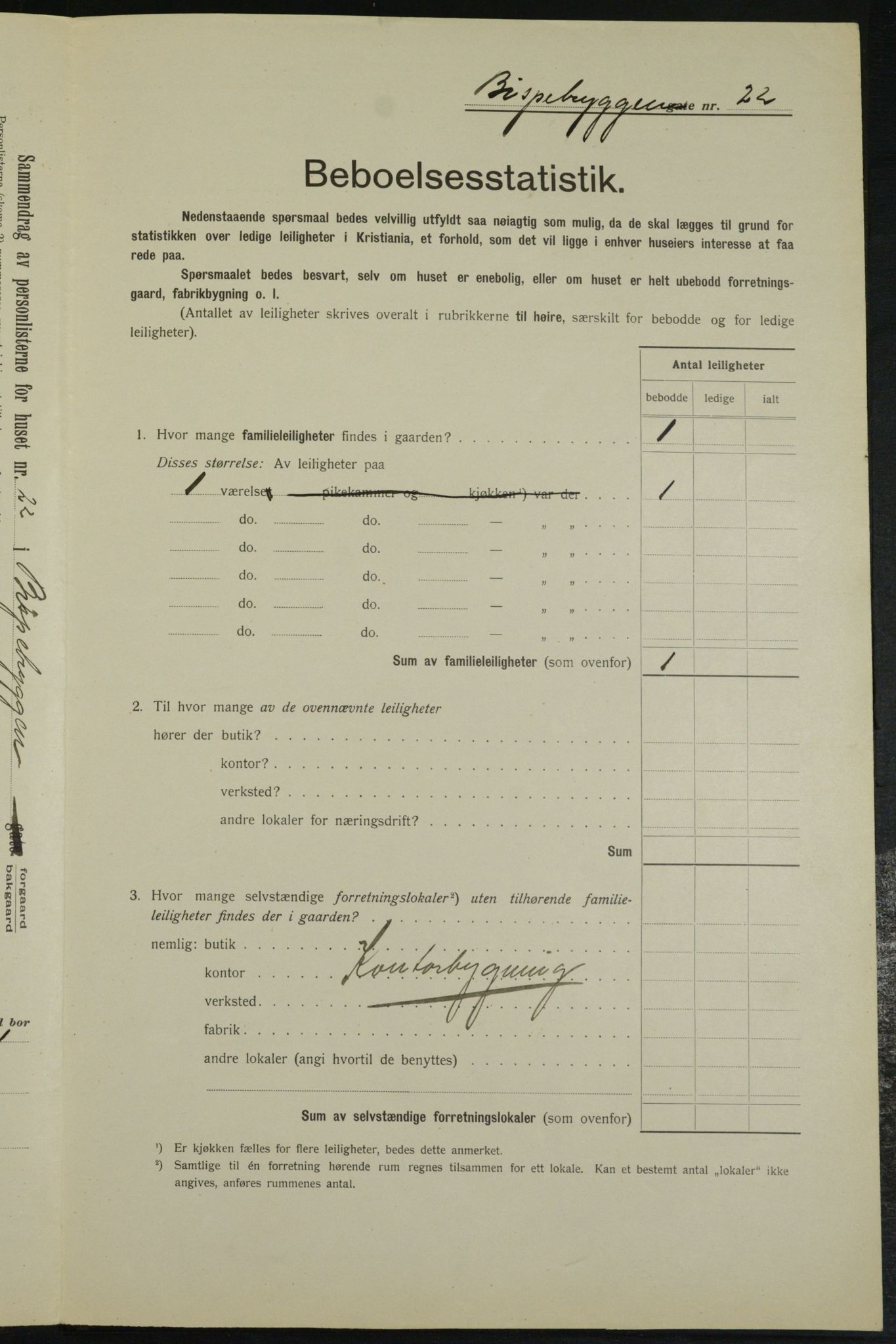 OBA, Municipal Census 1913 for Kristiania, 1913, p. 5206