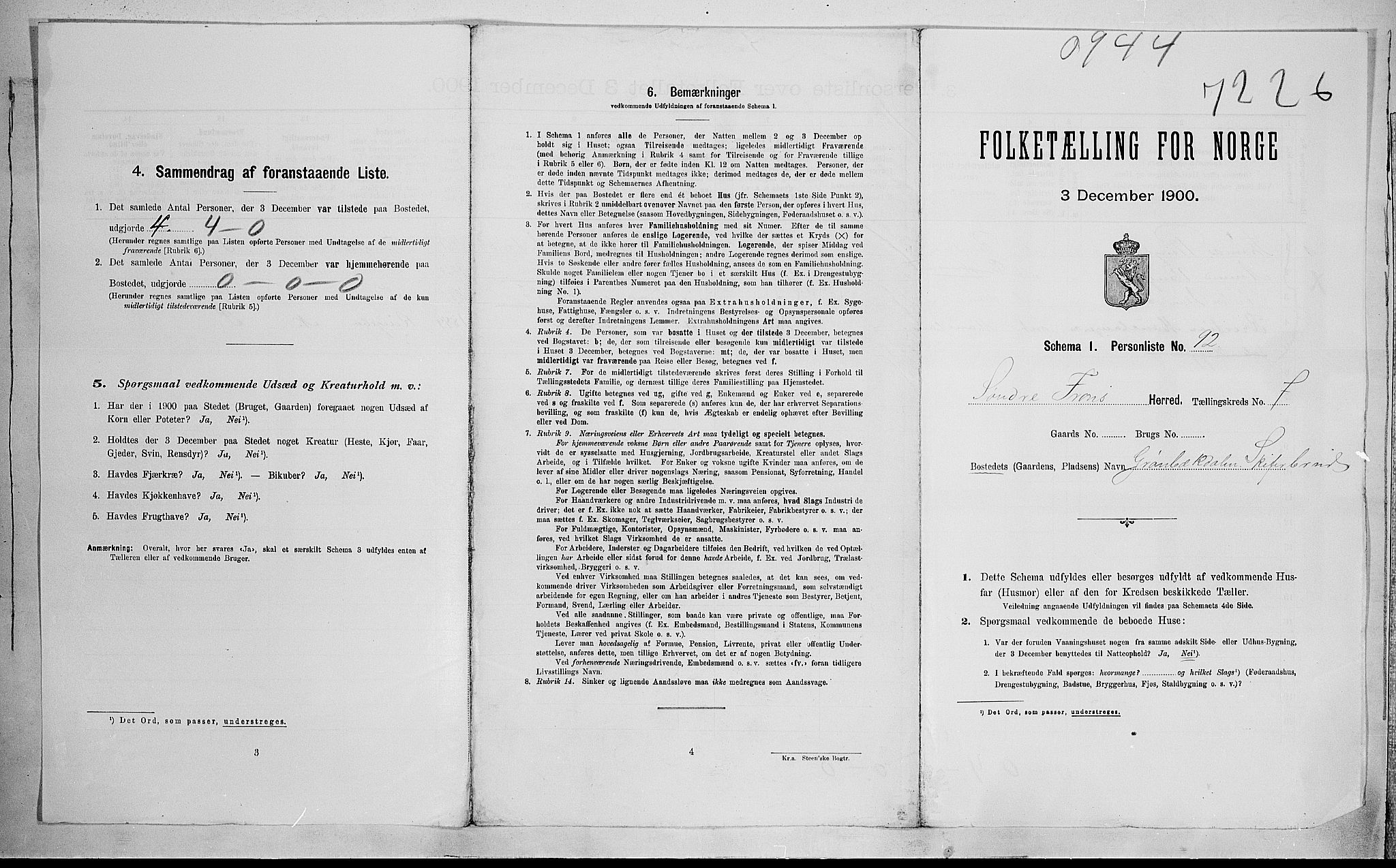 SAH, 1900 census for Sør-Fron, 1900, p. 83