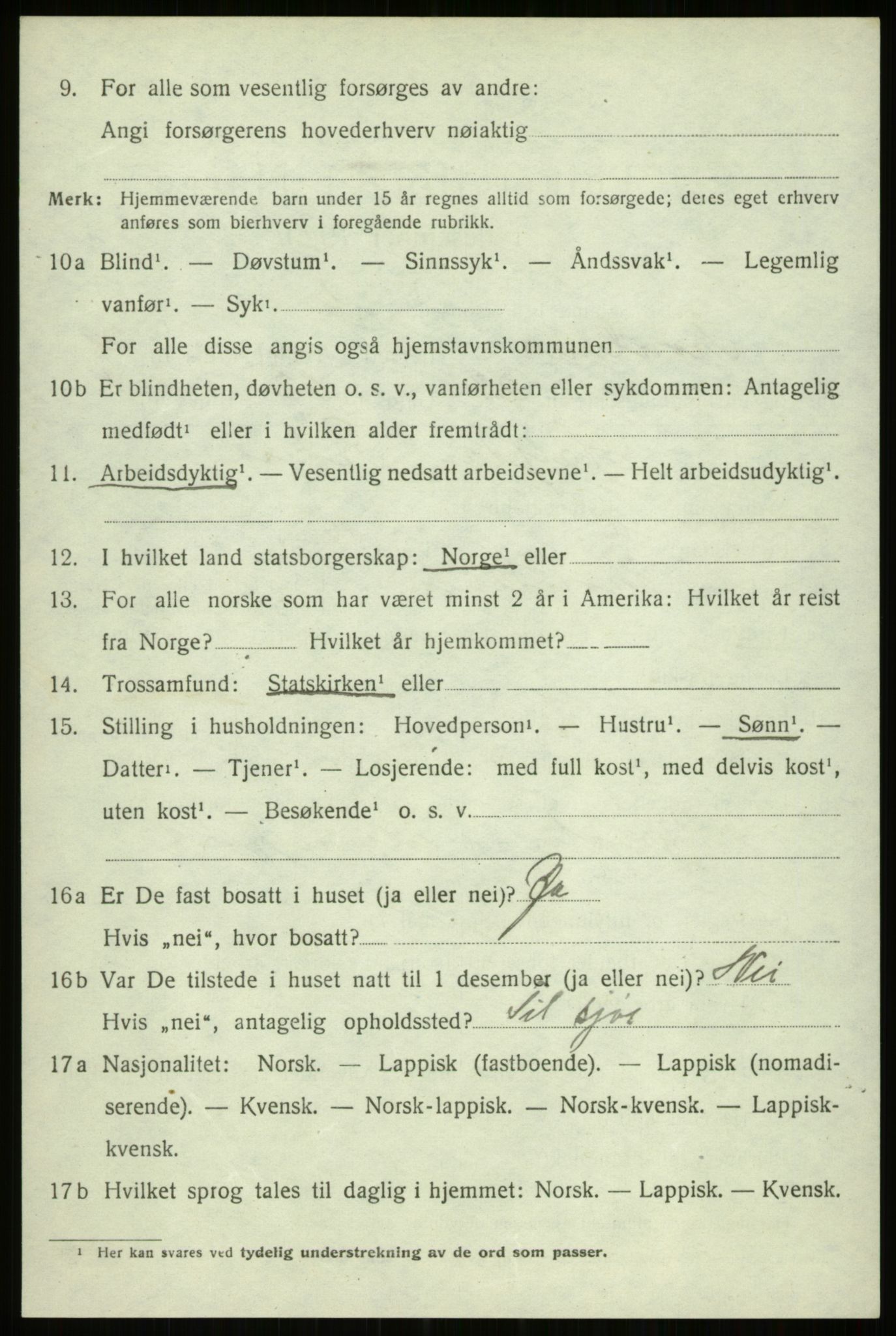 SATØ, 1920 census for Trondenes, 1920, p. 16785