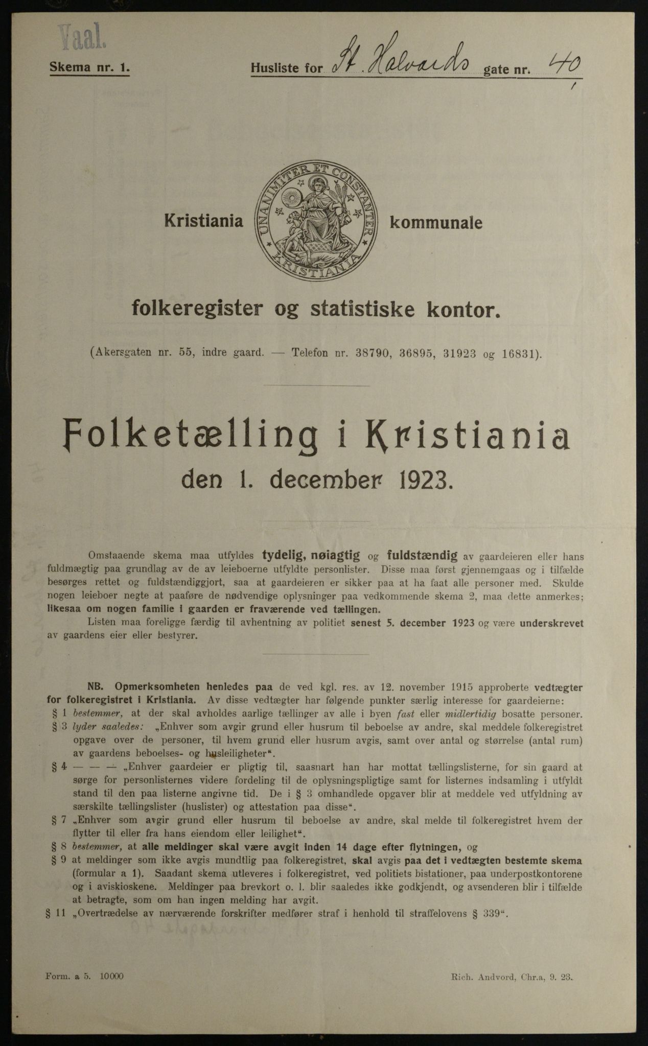 OBA, Municipal Census 1923 for Kristiania, 1923, p. 96994