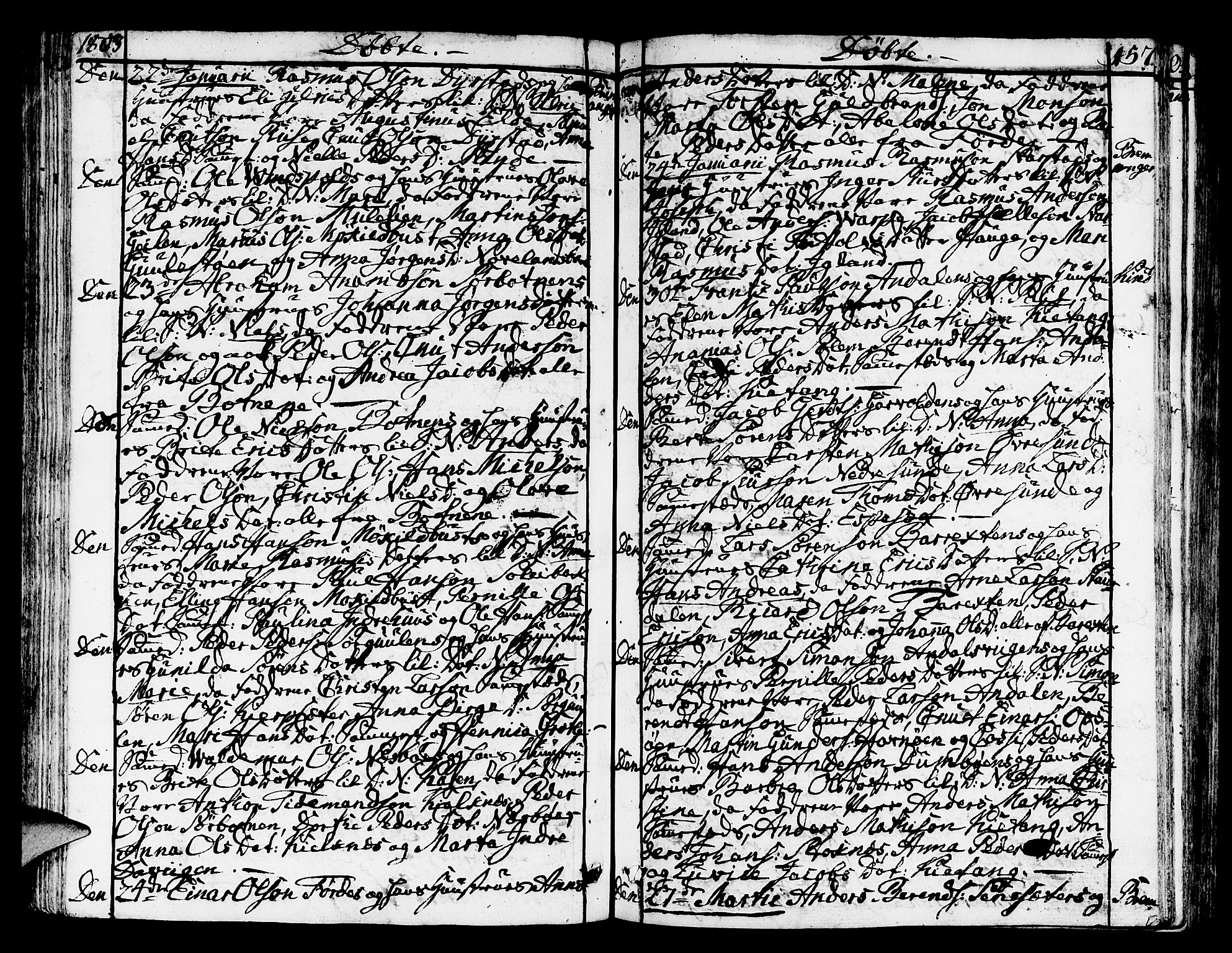Kinn sokneprestembete, SAB/A-80801/H/Haa/Haaa/L0003: Parish register (official) no. A 3, 1785-1821, p. 157