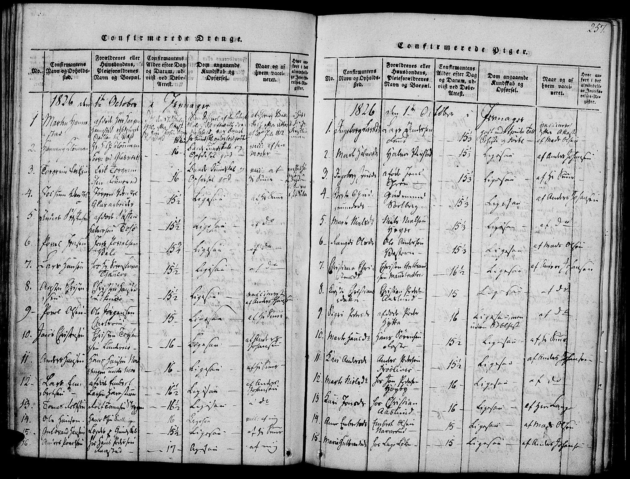 Jevnaker prestekontor, AV/SAH-PREST-116/H/Ha/Haa/L0005: Parish register (official) no. 5, 1815-1837, p. 257