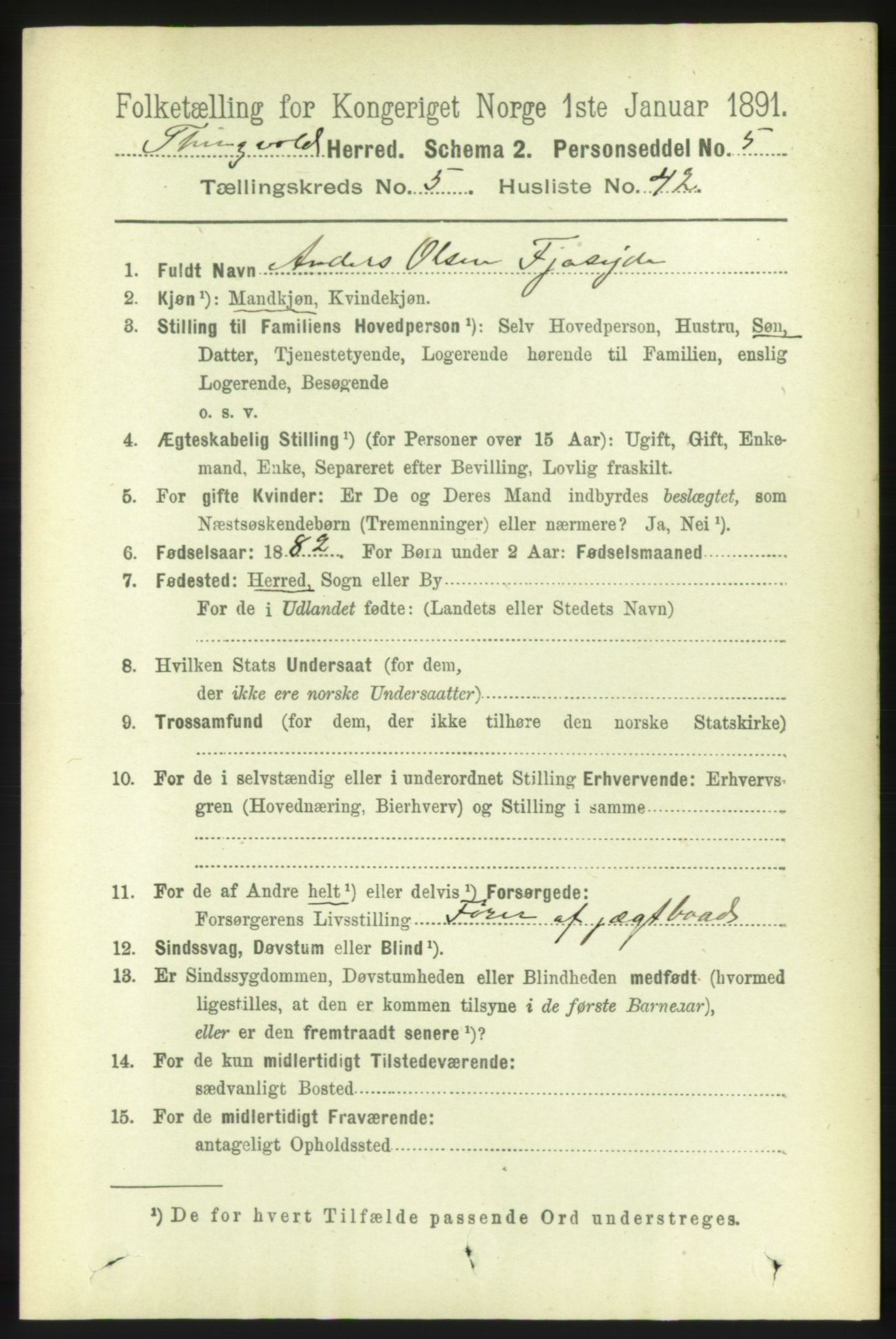 RA, 1891 census for 1560 Tingvoll, 1891, p. 2361