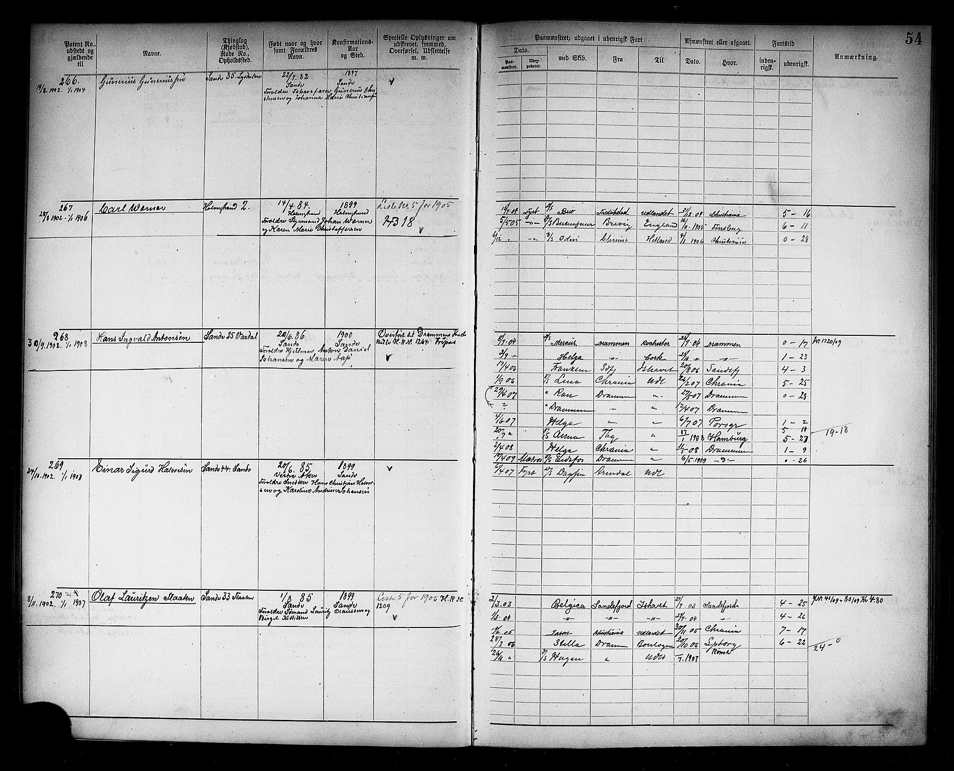 Holmestrand innrulleringskontor, AV/SAKO-A-1151/F/Fb/L0002: Annotasjonsrulle, 1894-1911, p. 57