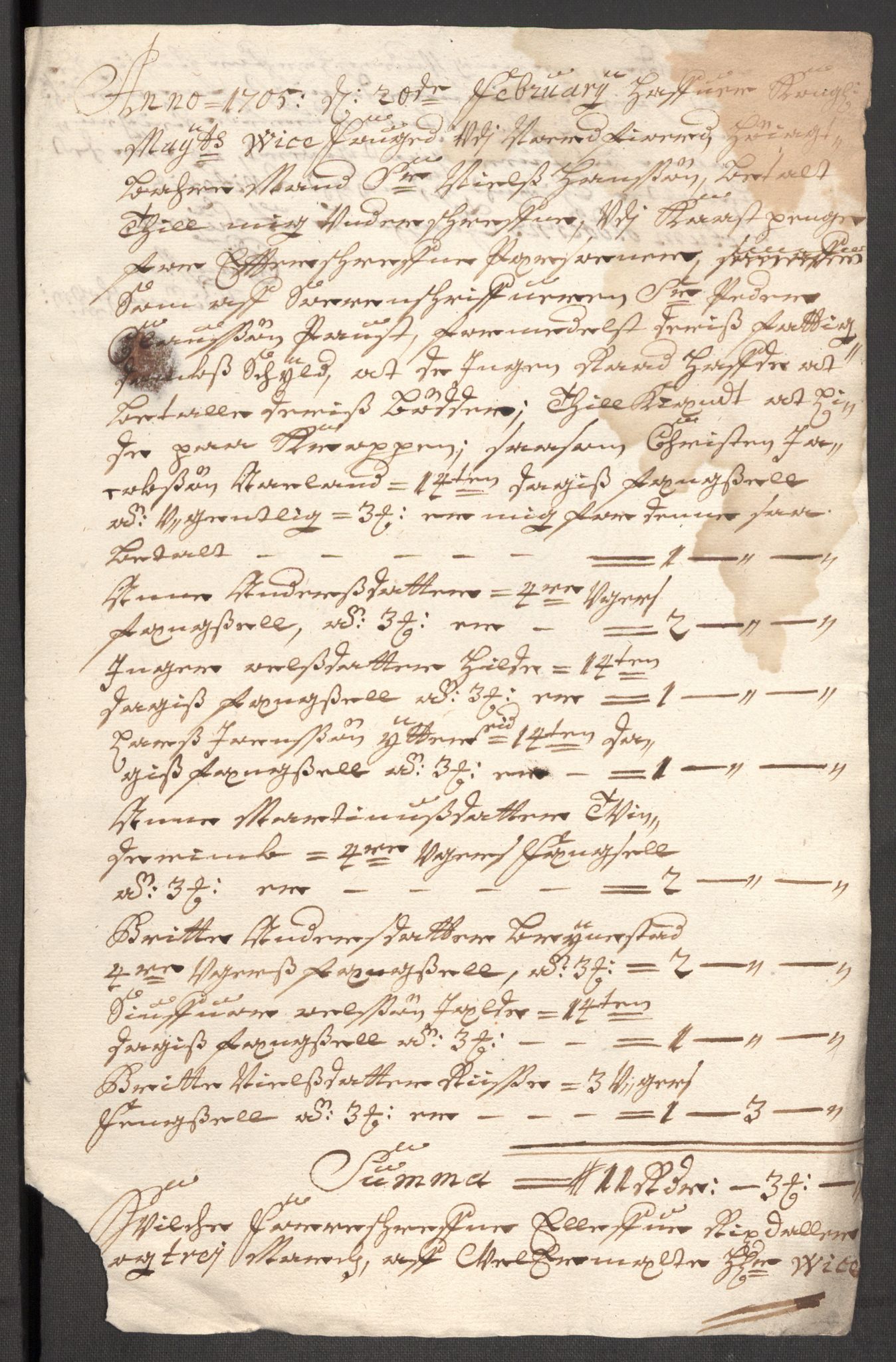 Rentekammeret inntil 1814, Reviderte regnskaper, Fogderegnskap, AV/RA-EA-4092/R53/L3428: Fogderegnskap Sunn- og Nordfjord, 1704, p. 285