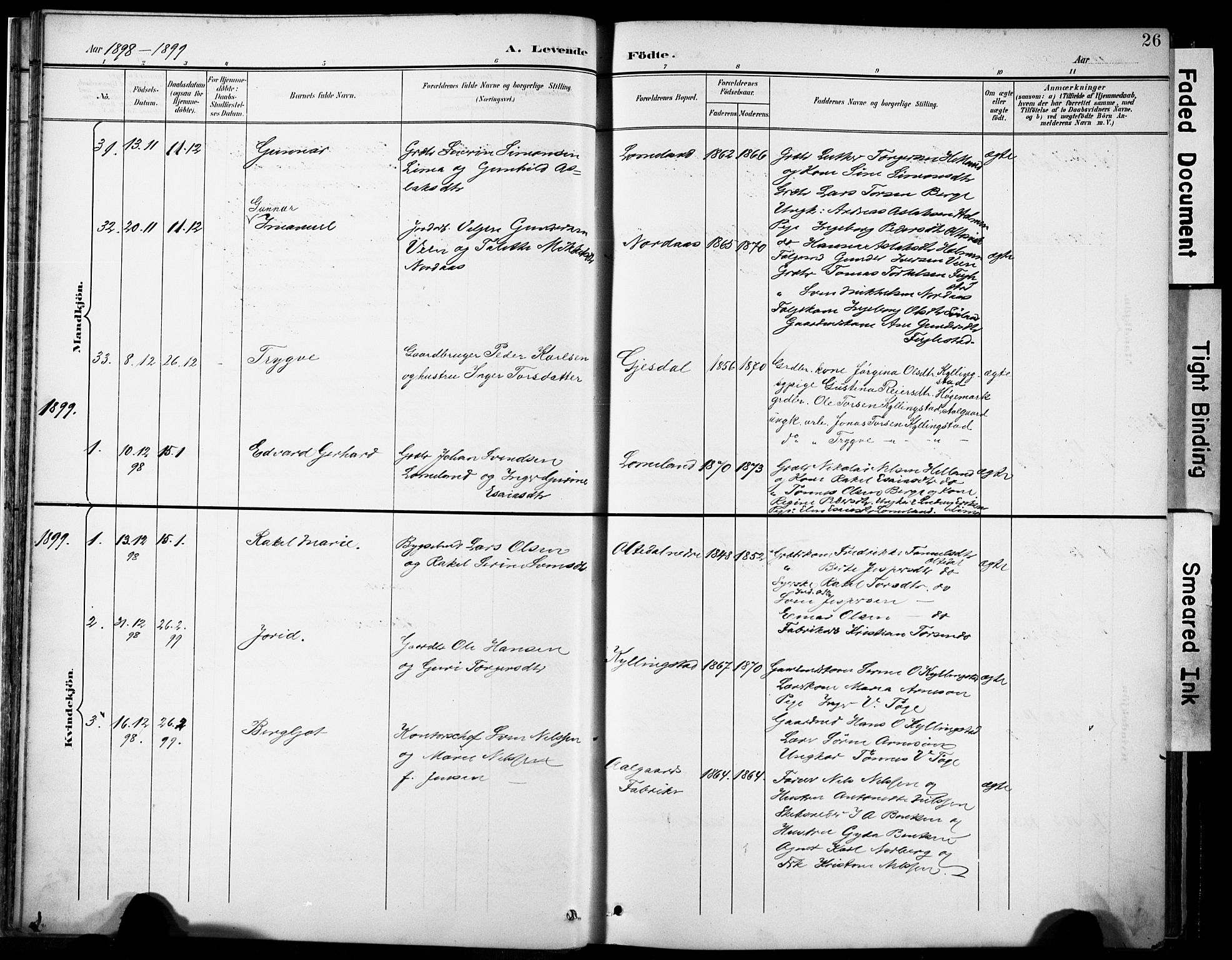 Lye sokneprestkontor, AV/SAST-A-101794/001/30BA/L0012: Parish register (official) no. A 11, 1896-1909, p. 26