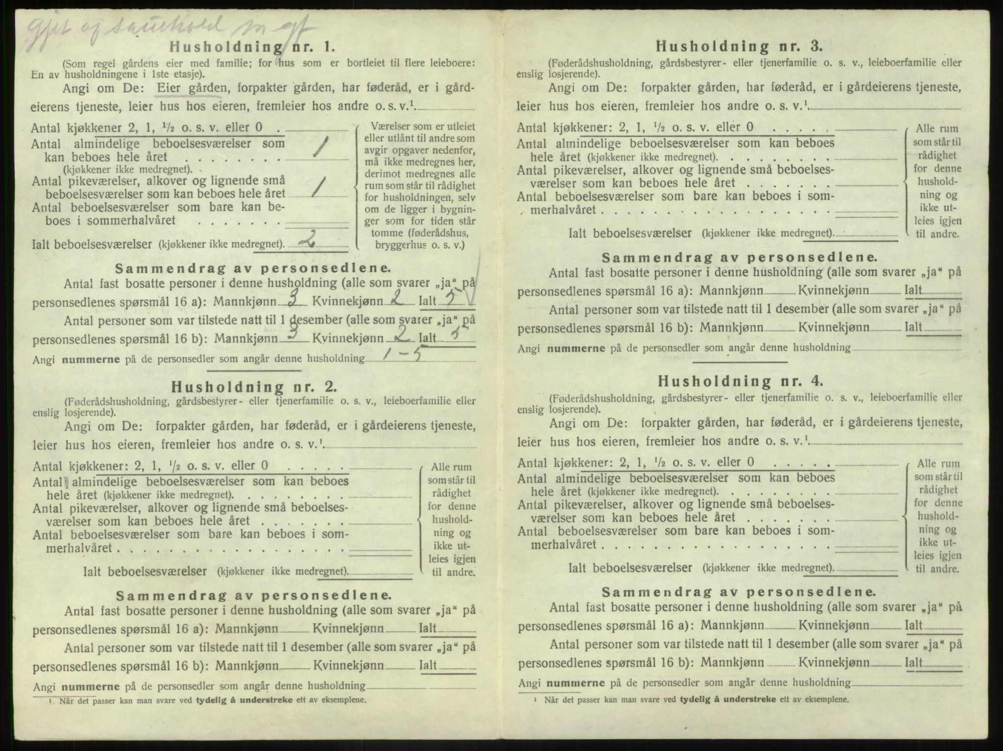 SAB, 1920 census for Vevring, 1920, p. 399